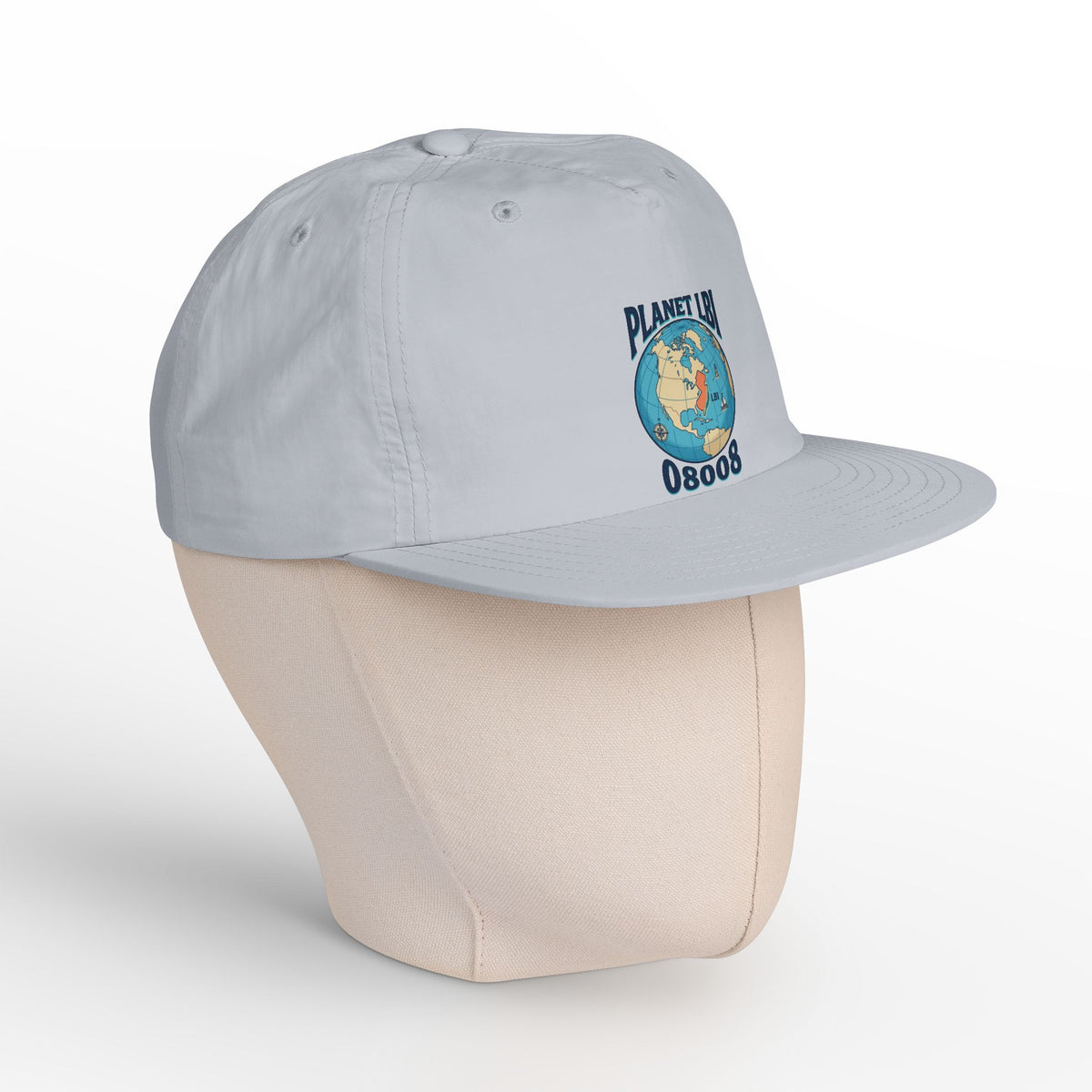 Planet LBI Trademarked  08008 NJ Embroidered Globe Baseball Hat