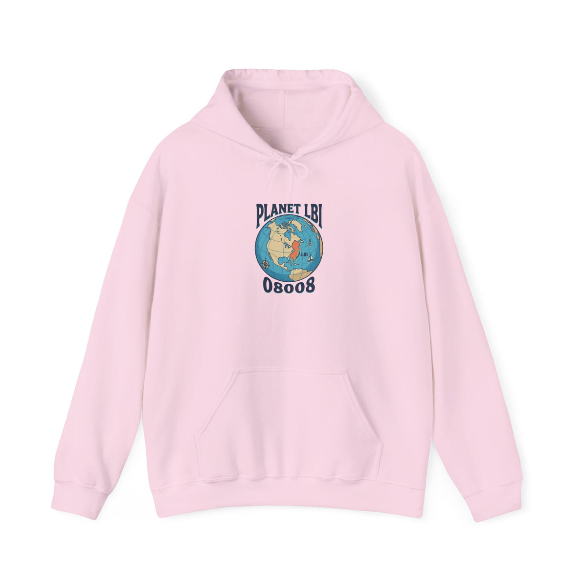 Planet LBI Trademarked Hoodie with 08008 NJ