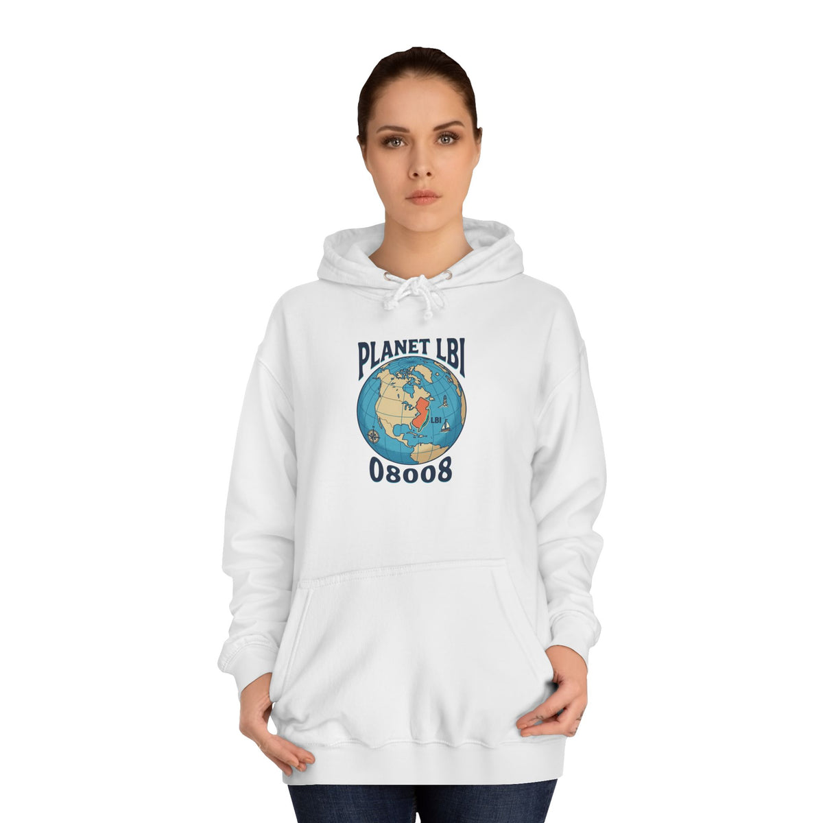 Planet LBI Hoodie — Earth Graphic Eco-Friendly Sweatshirt