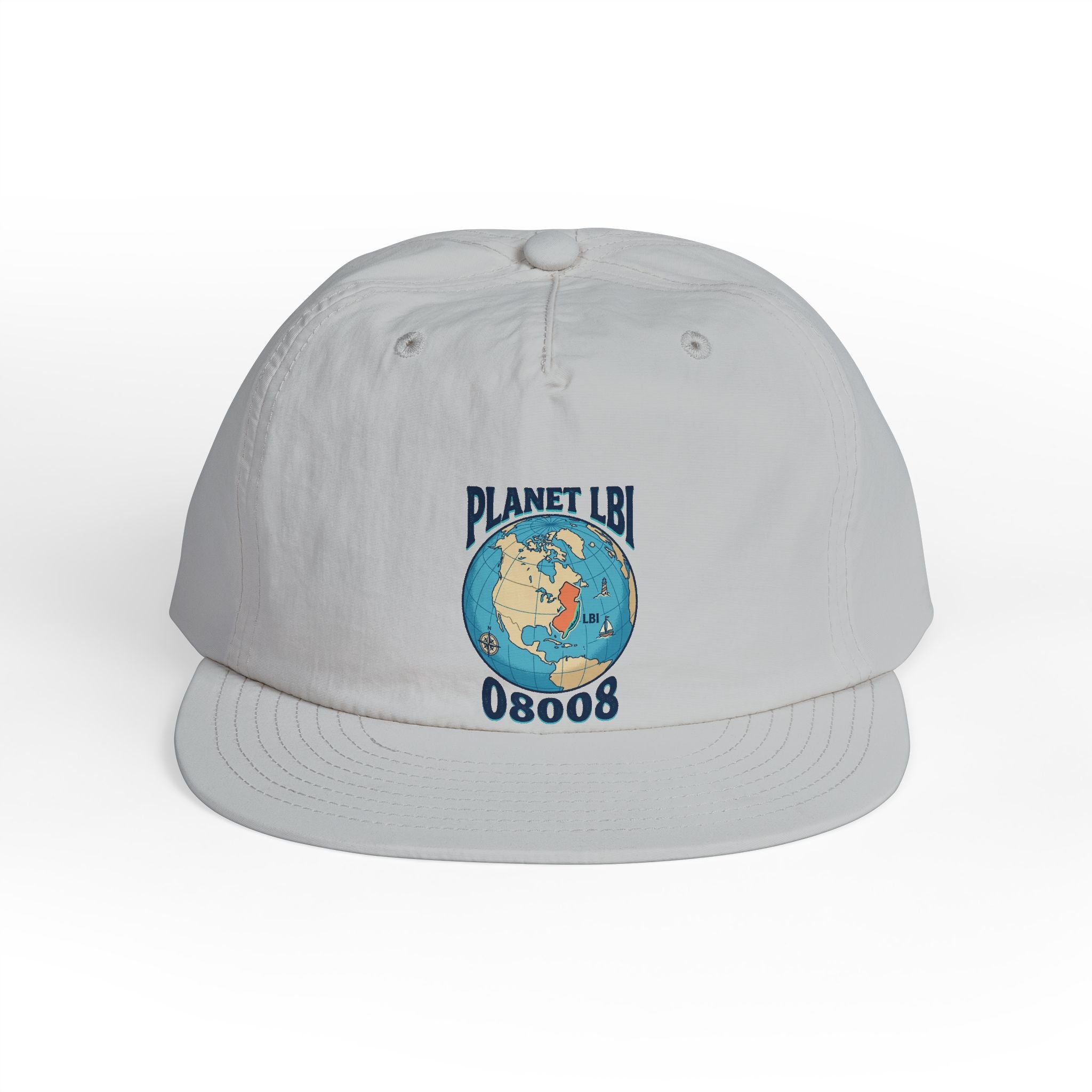 Planet LBI 08008 NJ Embroidered Globe Baseball Hat