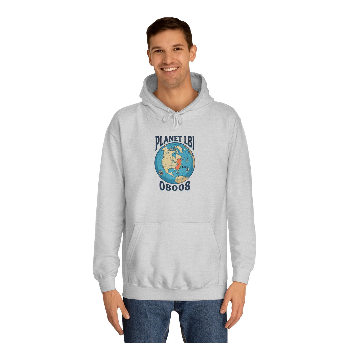 Planet LBI Hoodie — Earth Graphic Eco-Friendly Sweatshirt