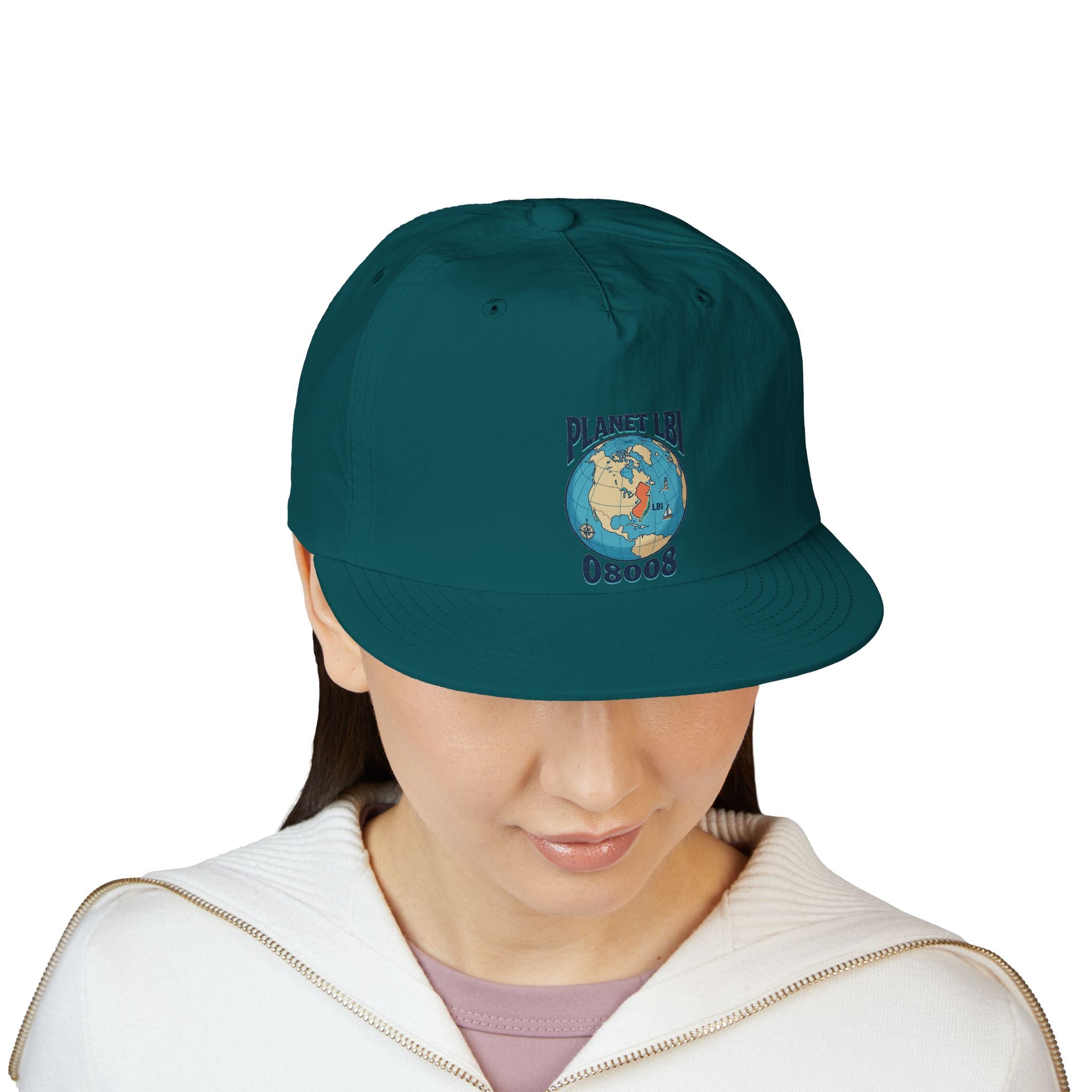 Planet LBI 08008 NJ Embroidered Globe Baseball Hat