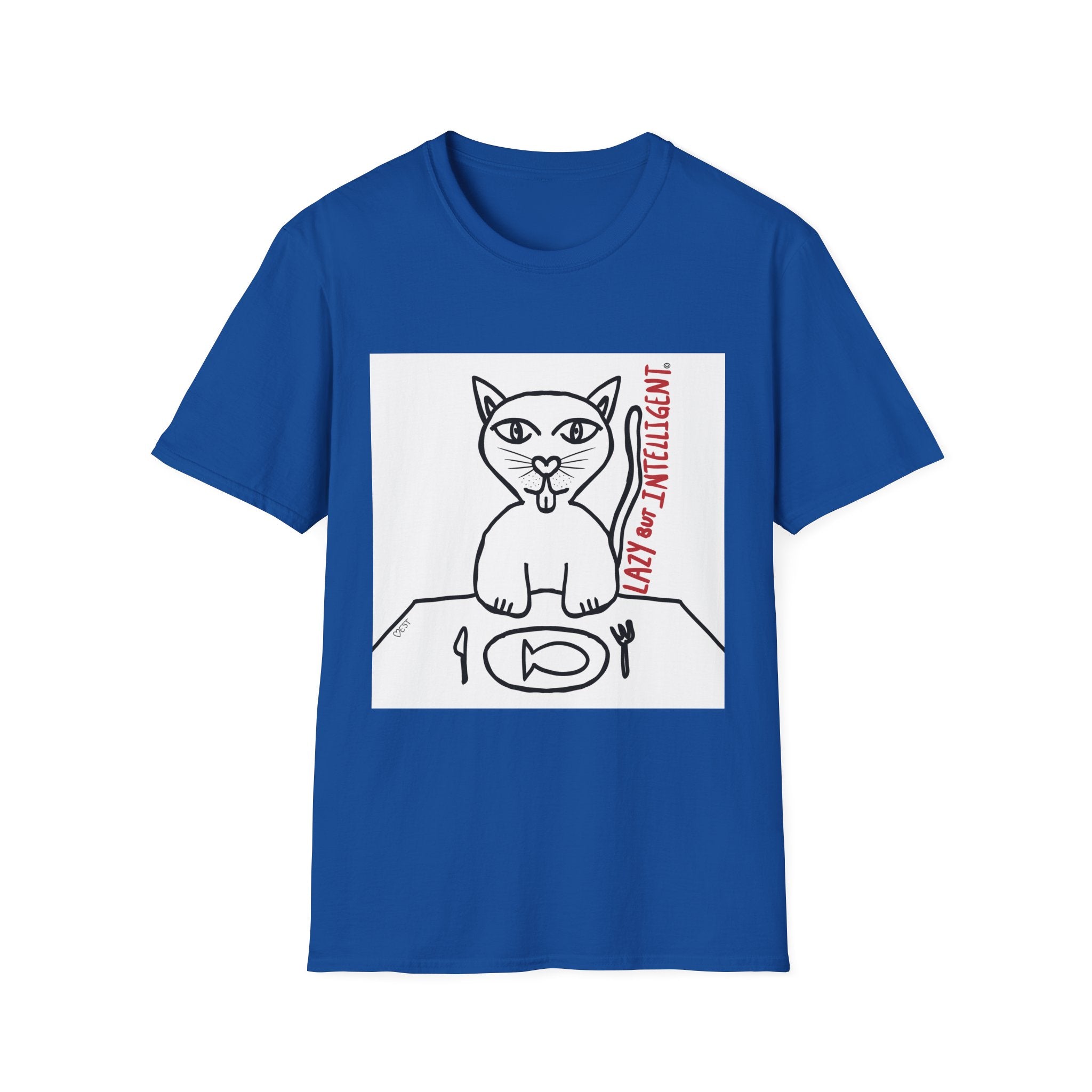Funny Cat "Lazy But Intelligent" T-Shirt — Humorous Graphic Tee