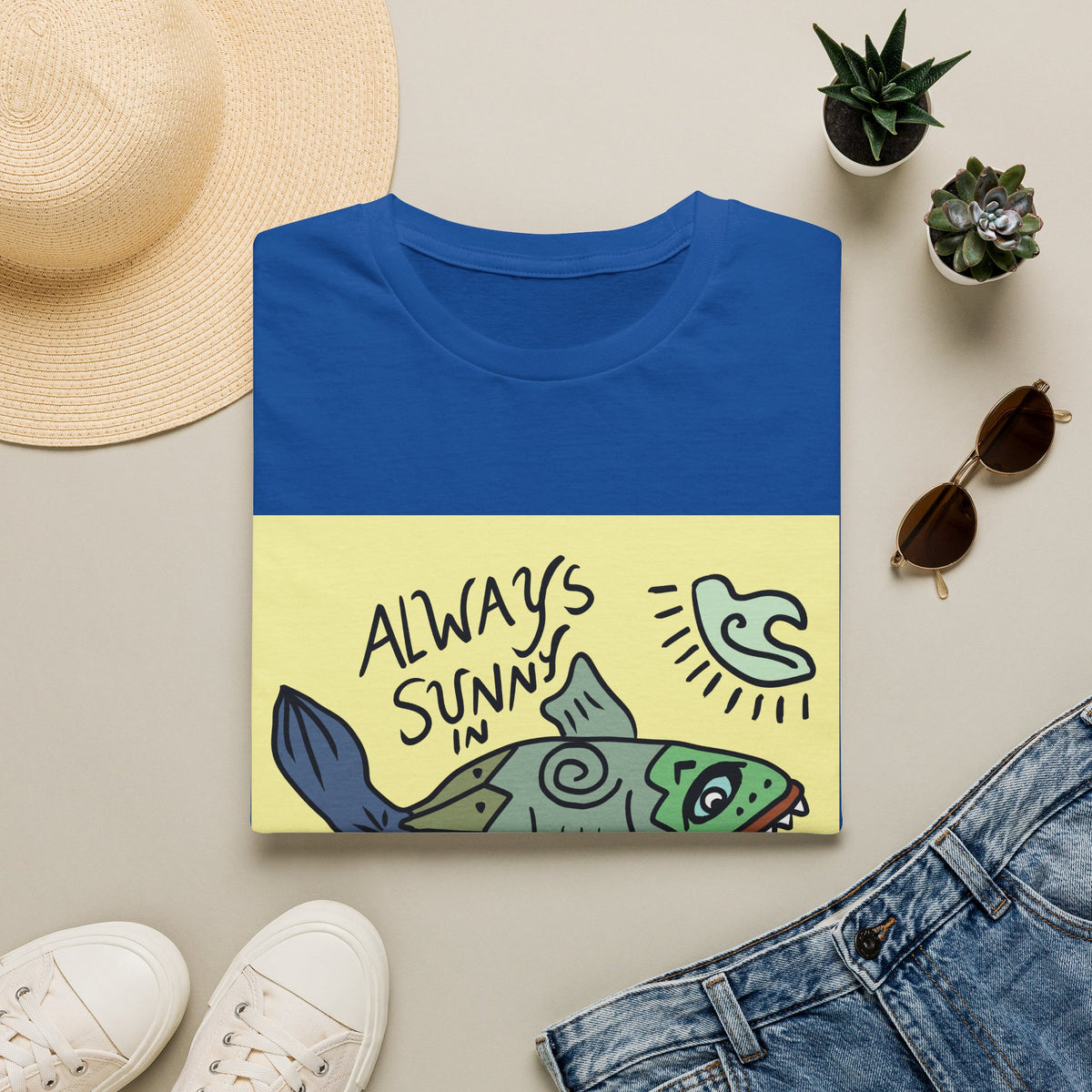 Always Sunny in LBI T-Shirt — Beachy Fish Graphic Tee