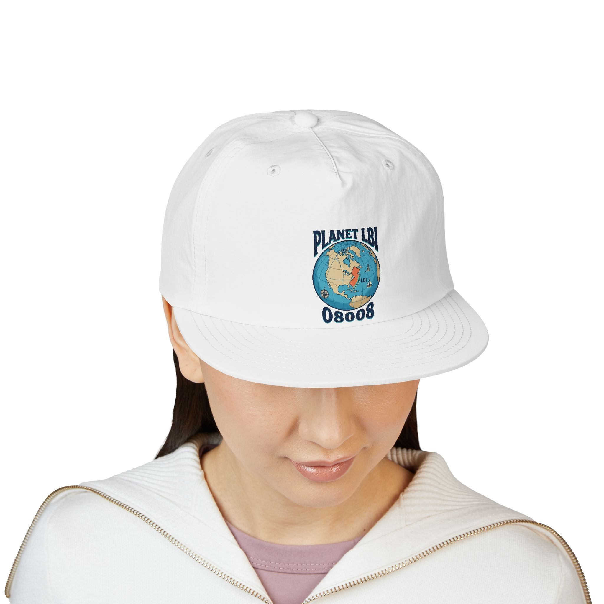 Planet LBI 08008 NJ Embroidered Globe Baseball Hat