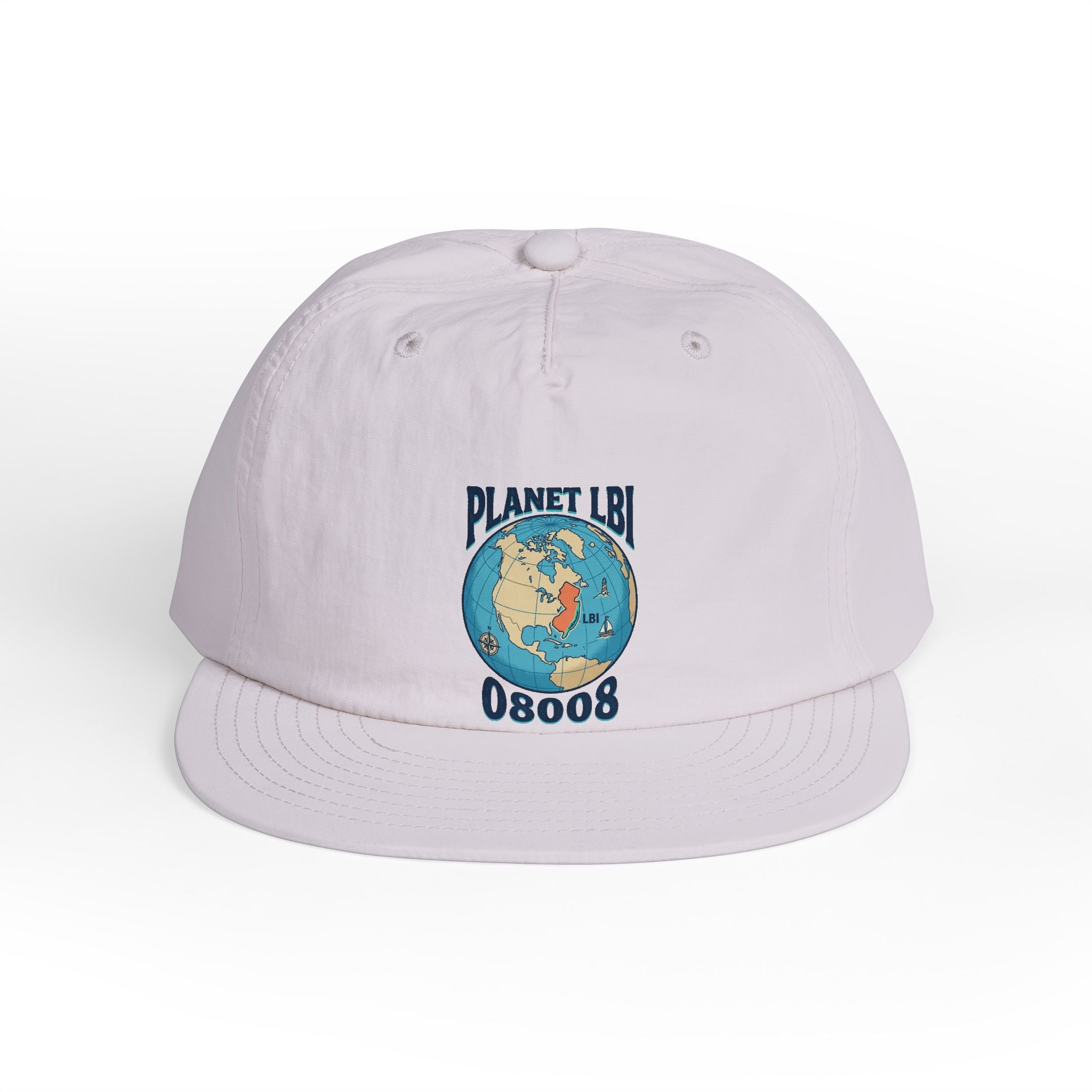 Planet LBI 08008 NJ Embroidered Globe Baseball Hat