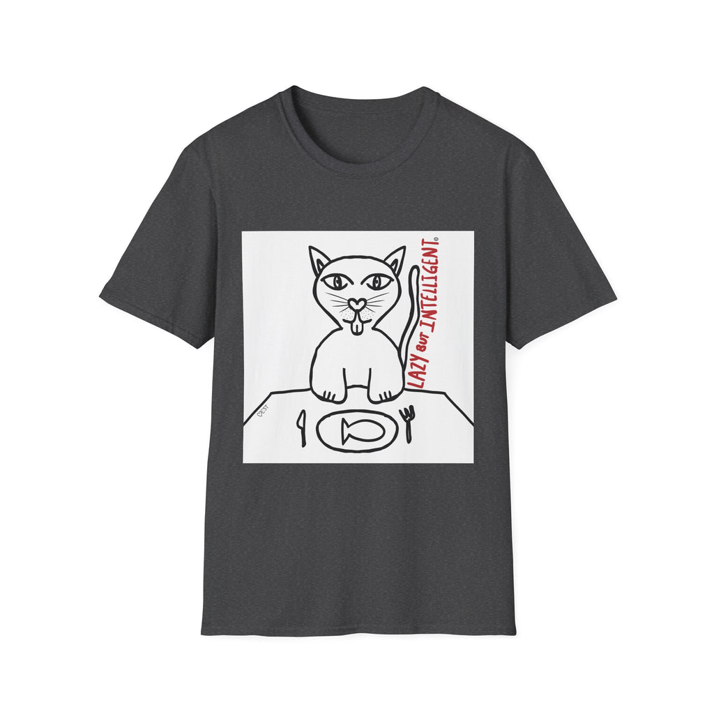 Funny Cat "Lazy But Intelligent" T-Shirt — Humorous Graphic Tee