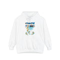 LONG BEACH ISLAND Surfer Mermaid Hoodie — Vintage Ocean Wave Graphic Pullover