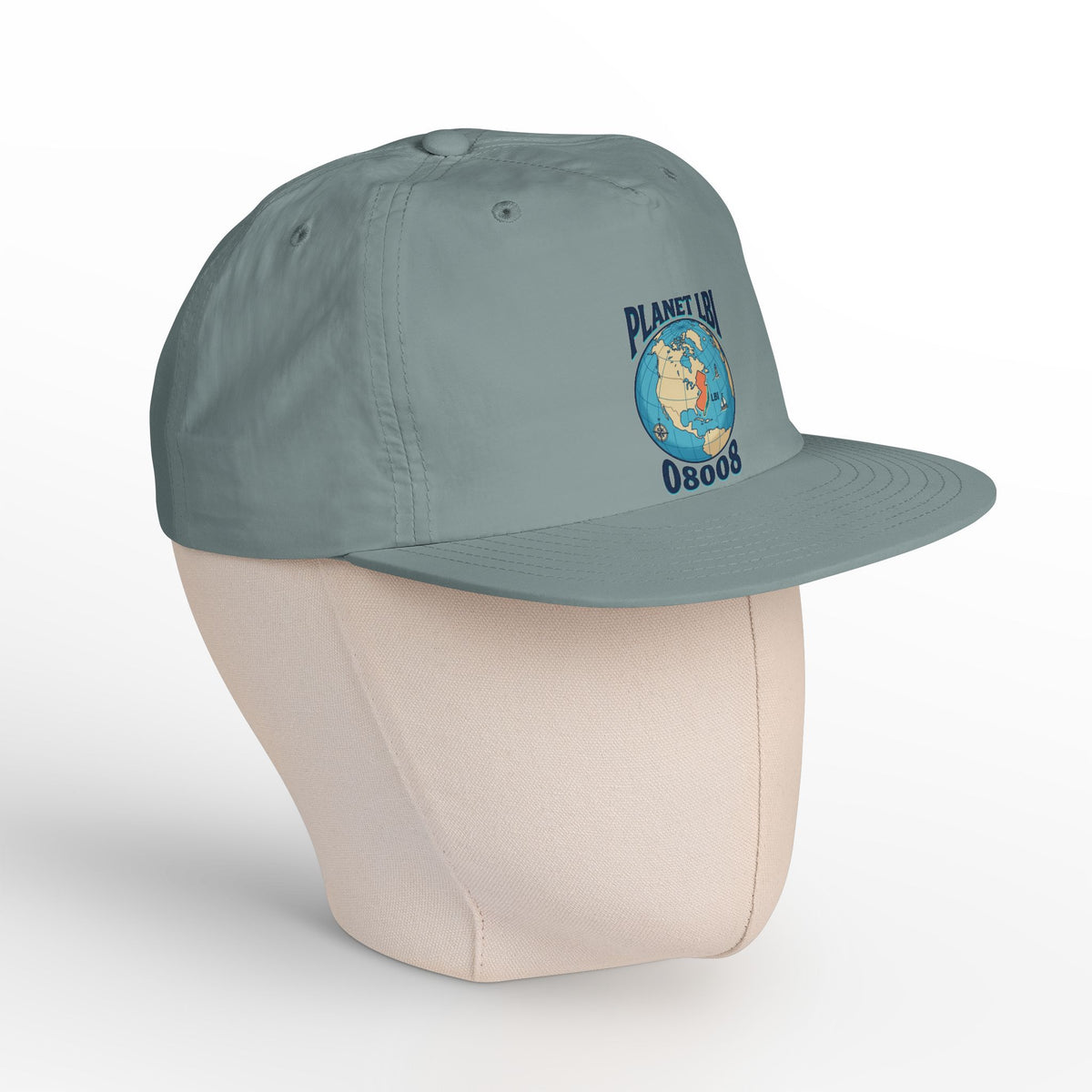 Planet LBI Trademarked  08008 NJ Embroidered Globe Baseball Hat