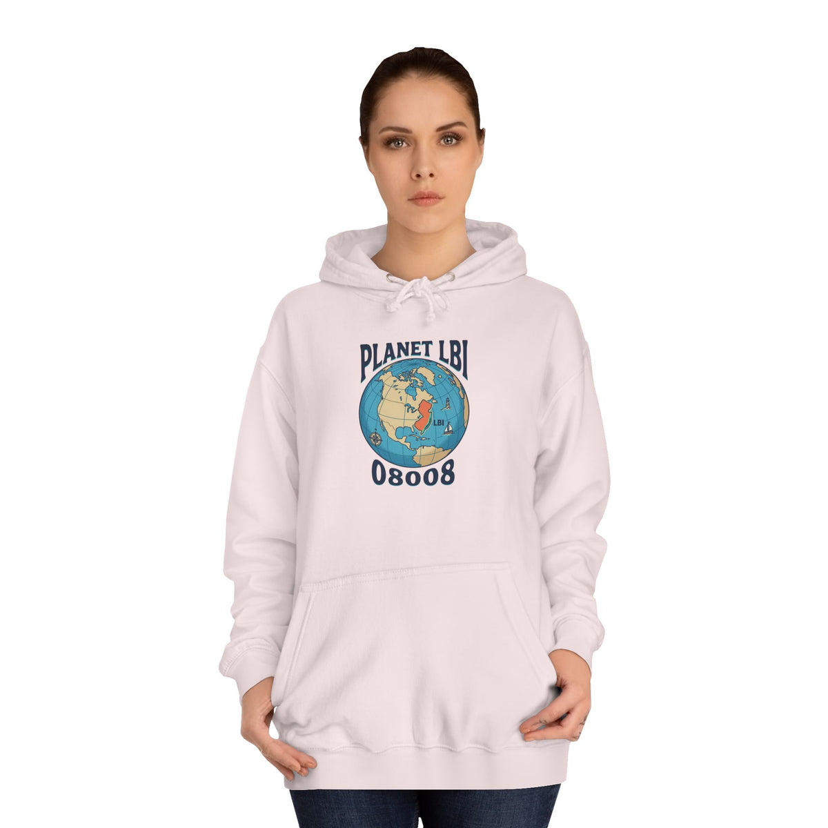 Planet LBI Hoodie — Earth Graphic Eco-Friendly Sweatshirt