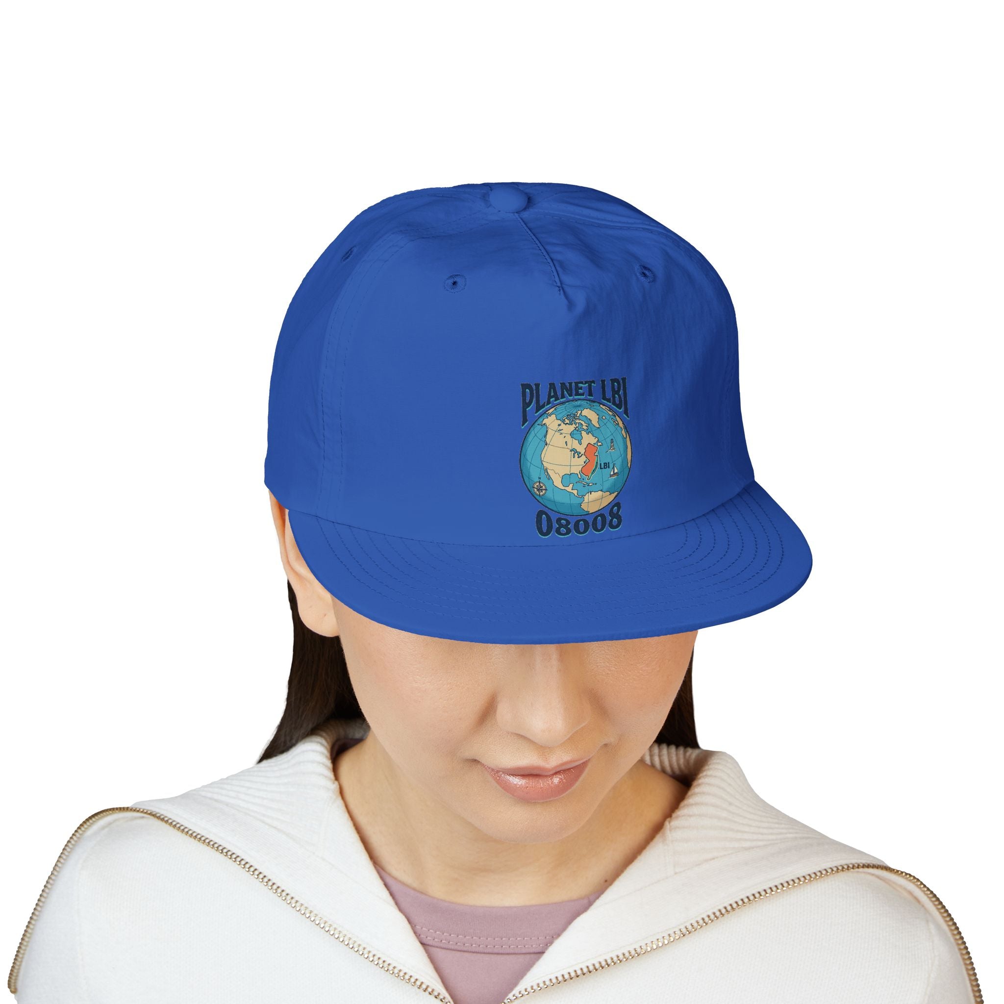 Planet LBI 08008 NJ Embroidered Globe Baseball Hat