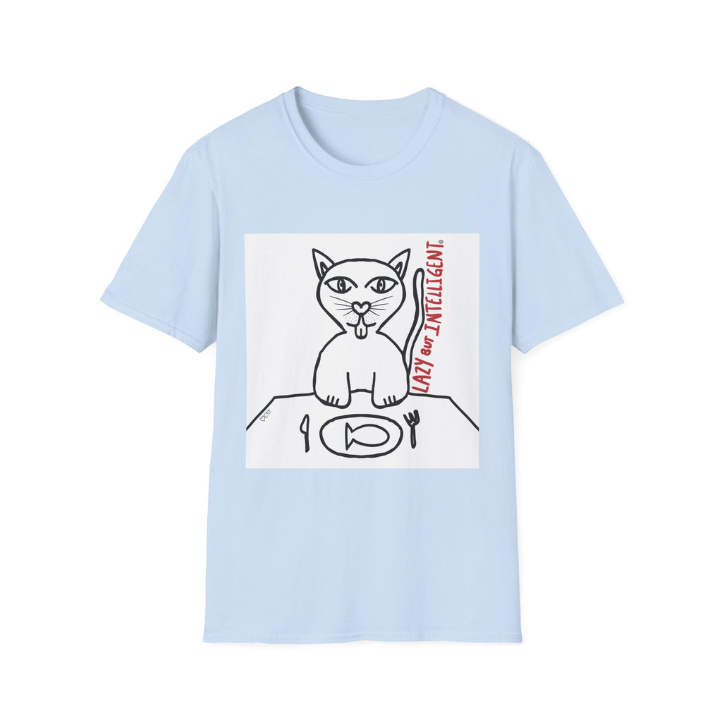 Funny Cat "Lazy But Intelligent" T-Shirt — Humorous Graphic Tee