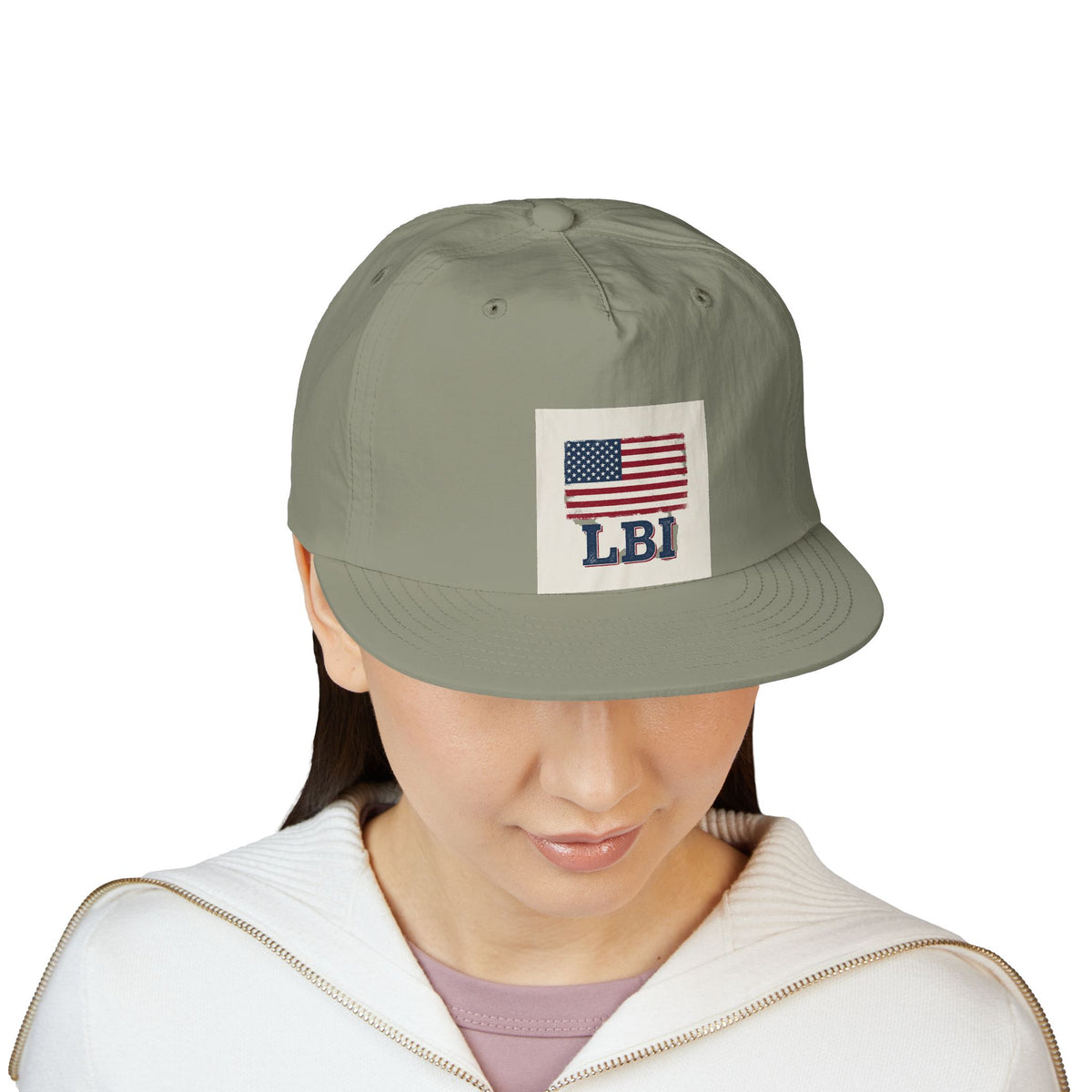 AMERICAN FLAG LBI  Embroidered Globe Baseball Hat