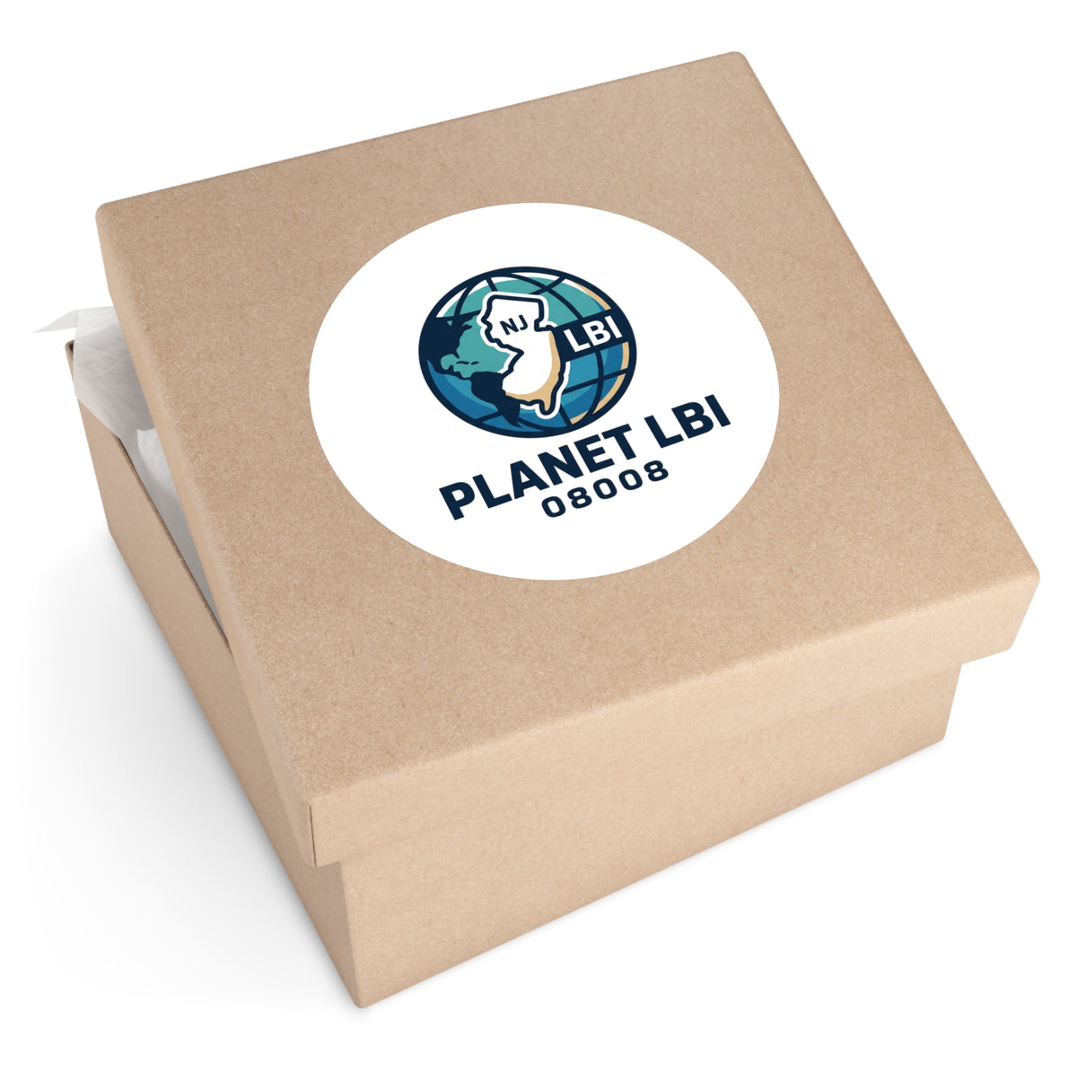 Planet LBI 08008 Round Sticker — Globe Logo Waterproof Laptop Sticker