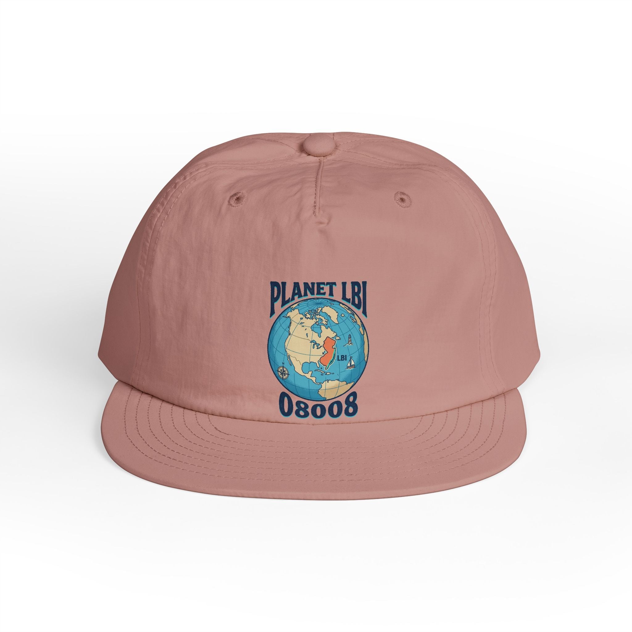 Planet LBI 08008 NJ Embroidered Globe Baseball Hat
