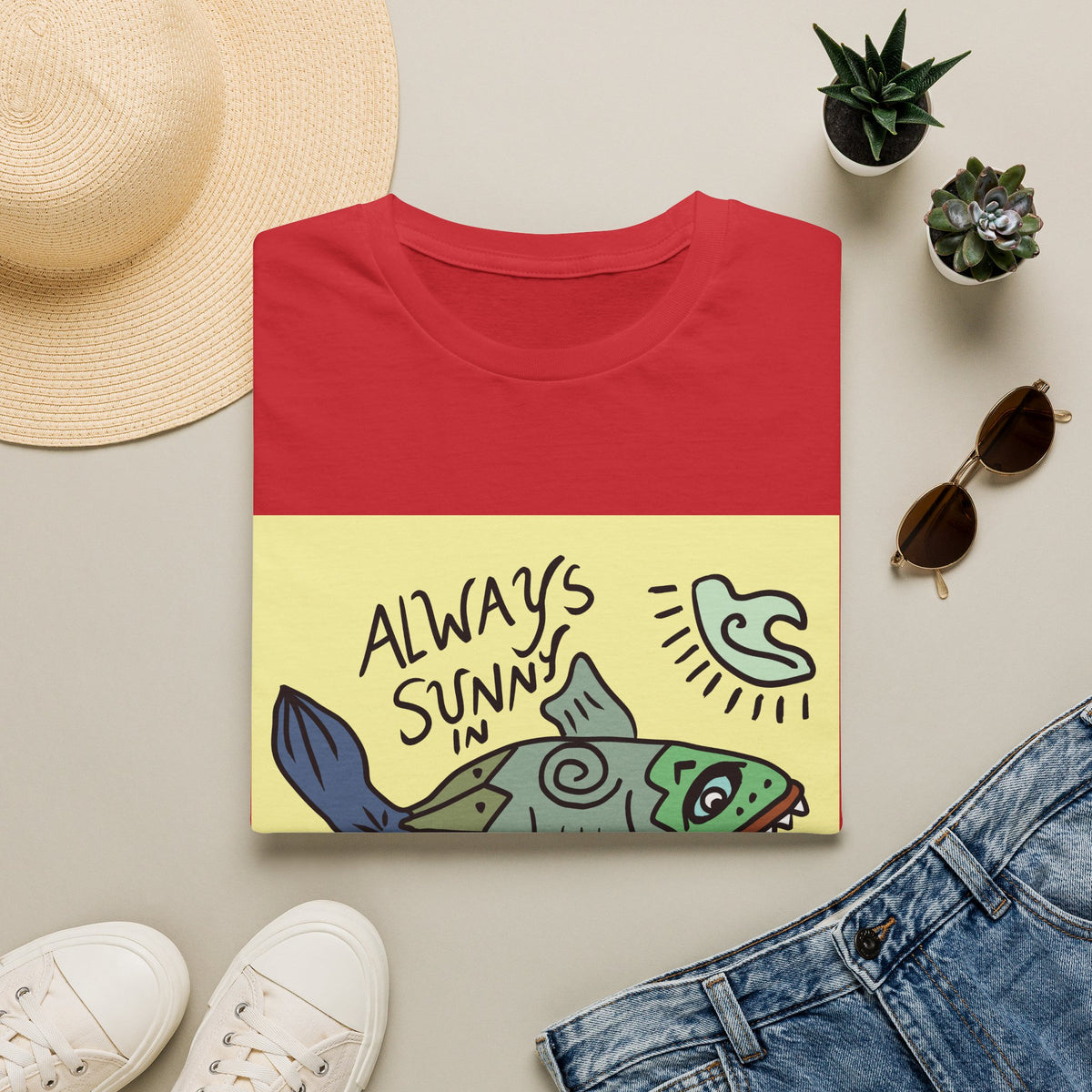 Always Sunny in LBI T-Shirt — Beachy Fish Graphic Tee