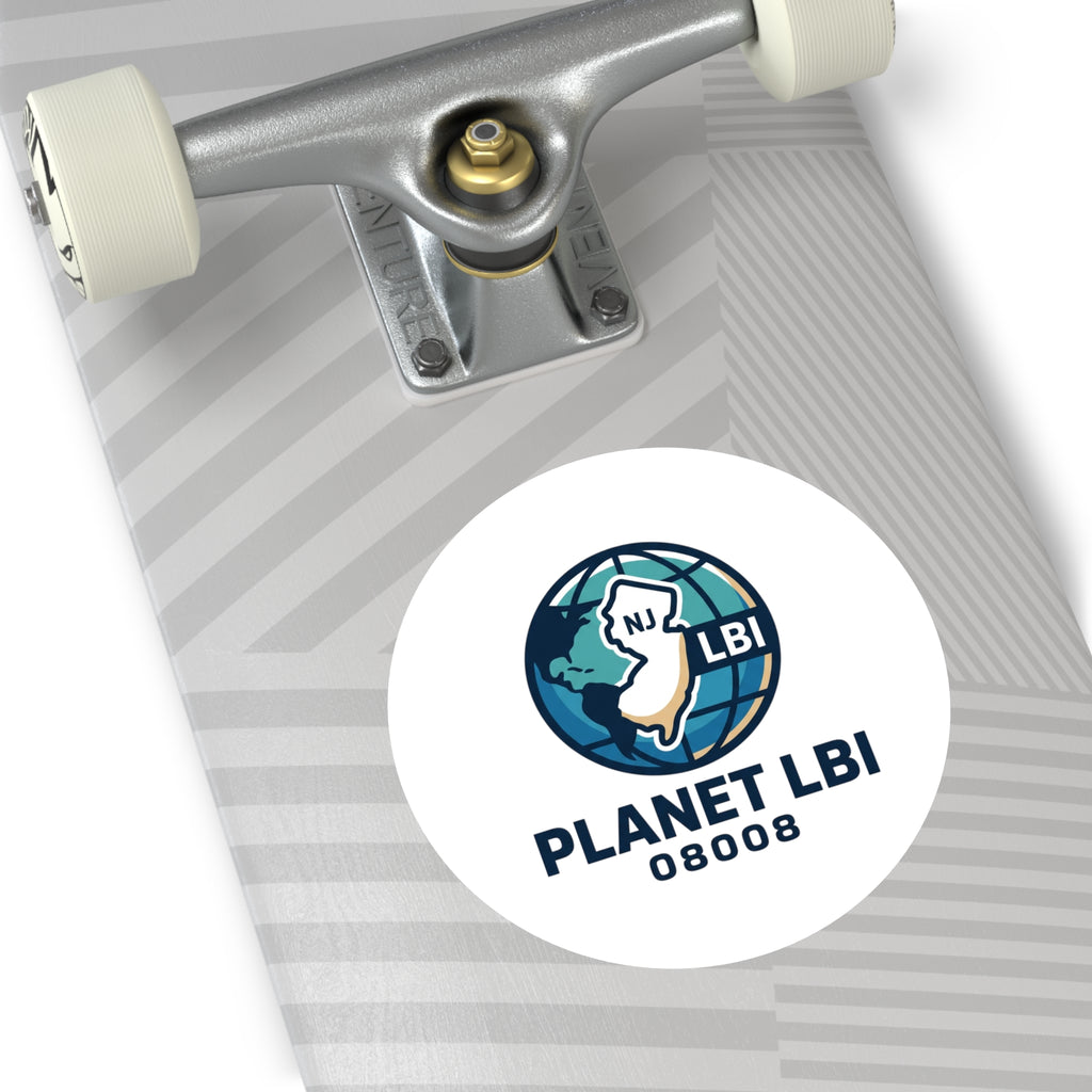 Planet LBI 08008 Round Sticker — Globe Logo Waterproof Laptop Sticker