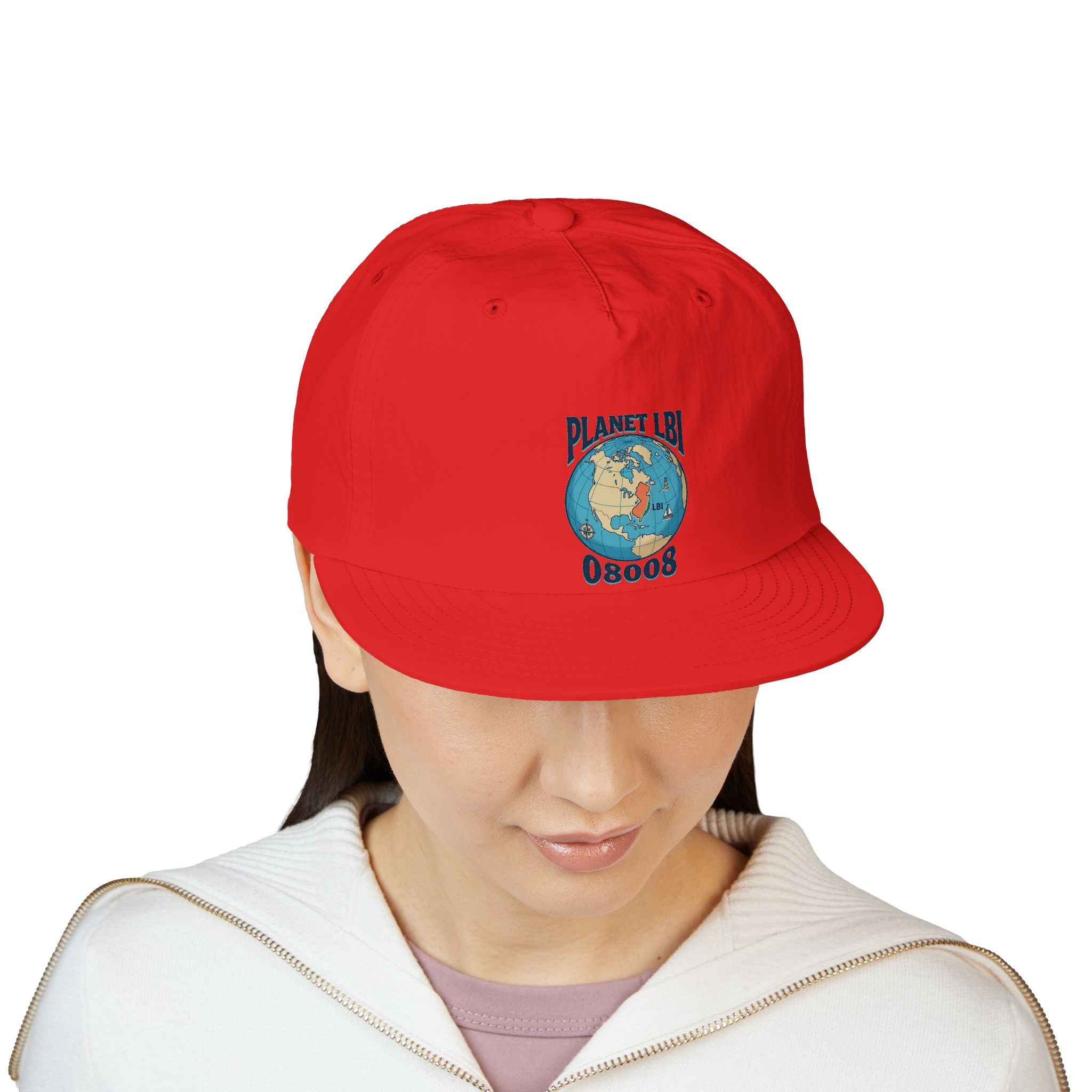 Planet LBI 08008 NJ Embroidered Globe Baseball Hat