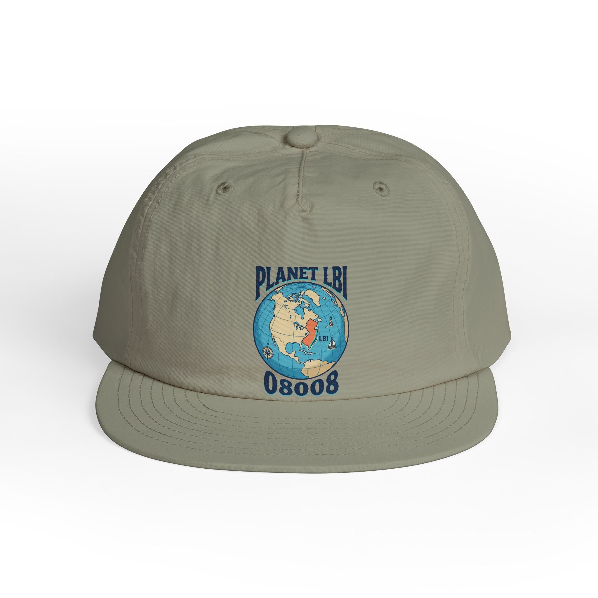 Planet LBI 08008 NJ Embroidered Globe Baseball Hat