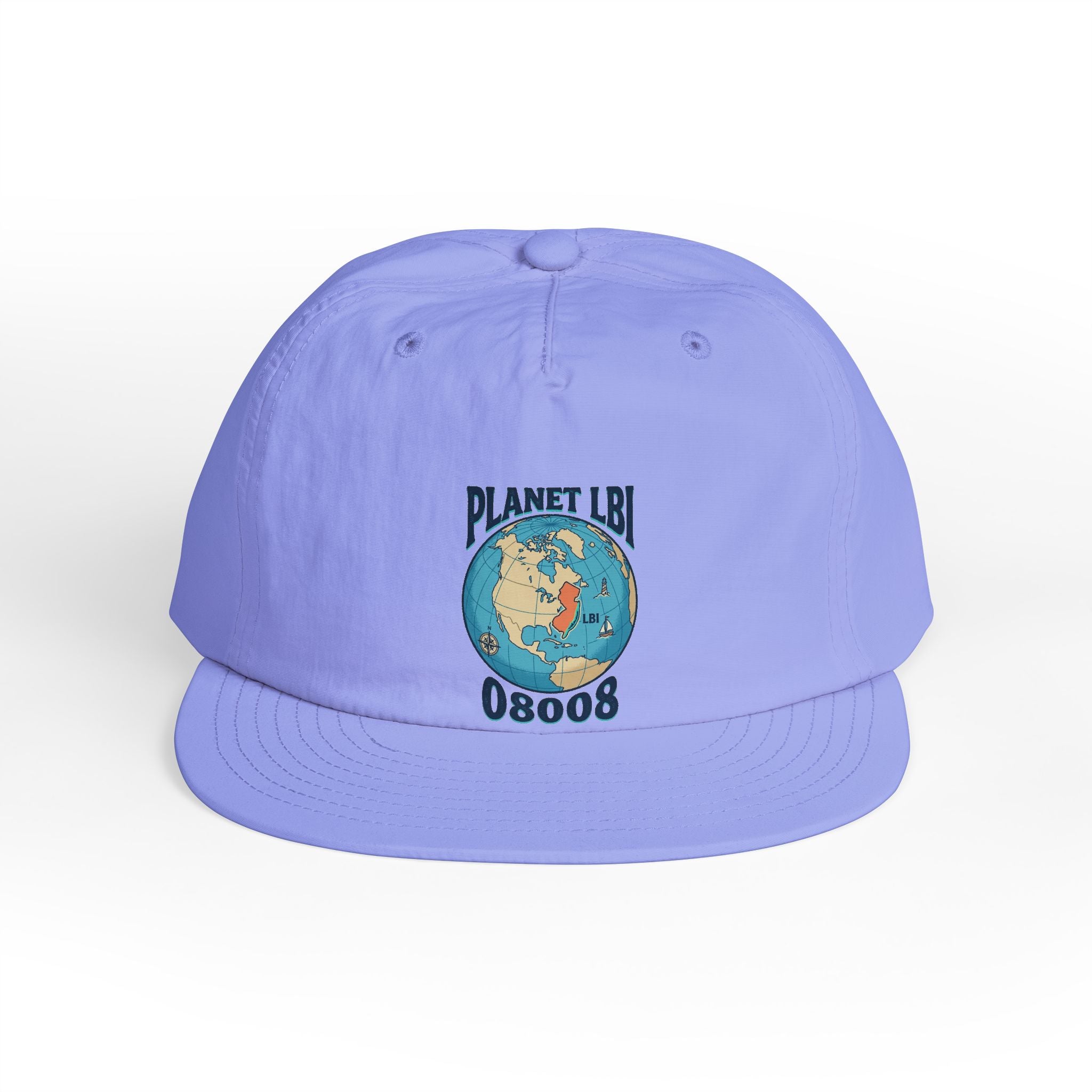 Planet LBI 08008 NJ Embroidered Globe Baseball Hat