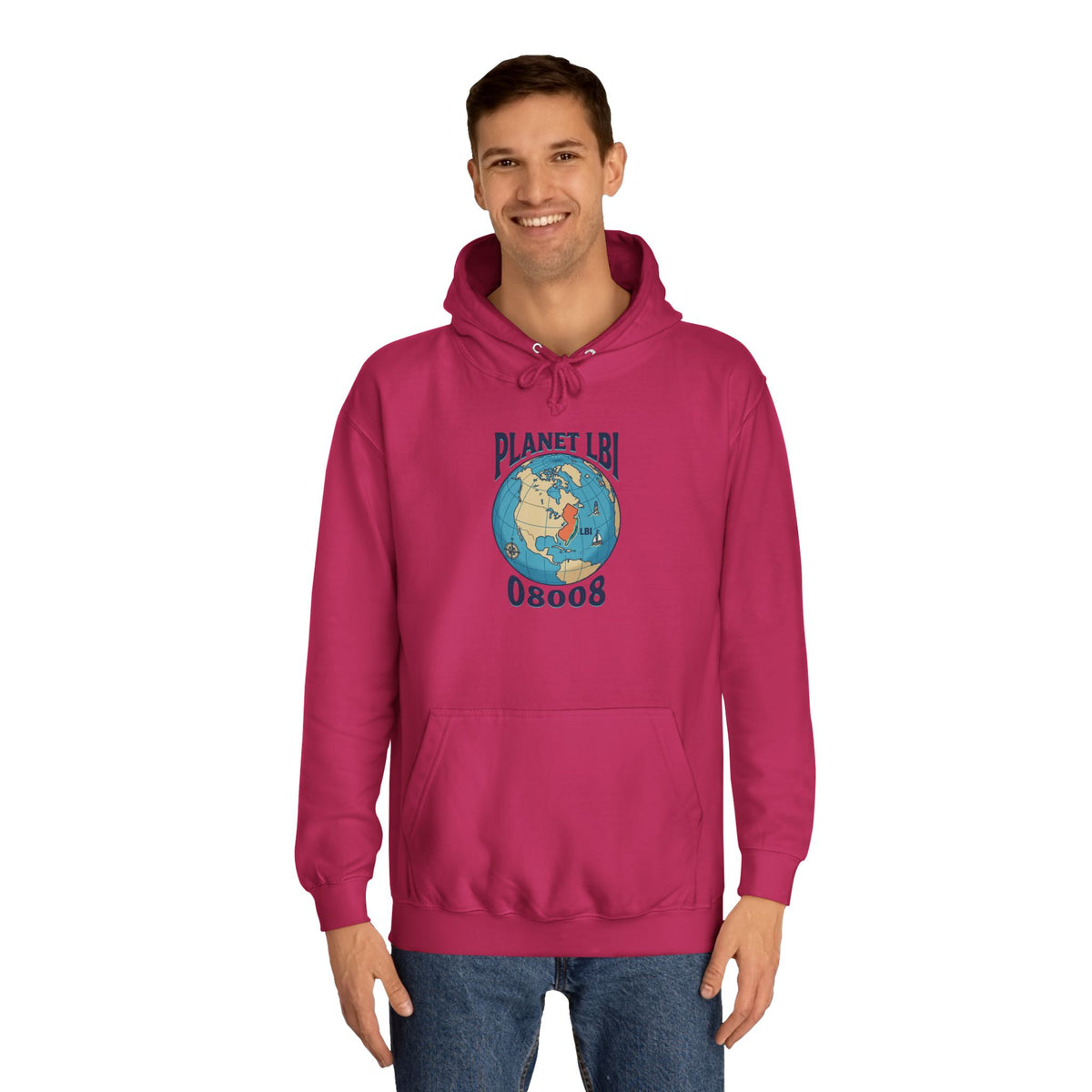 Planet LBI Hoodie — Earth Graphic Eco-Friendly Sweatshirt