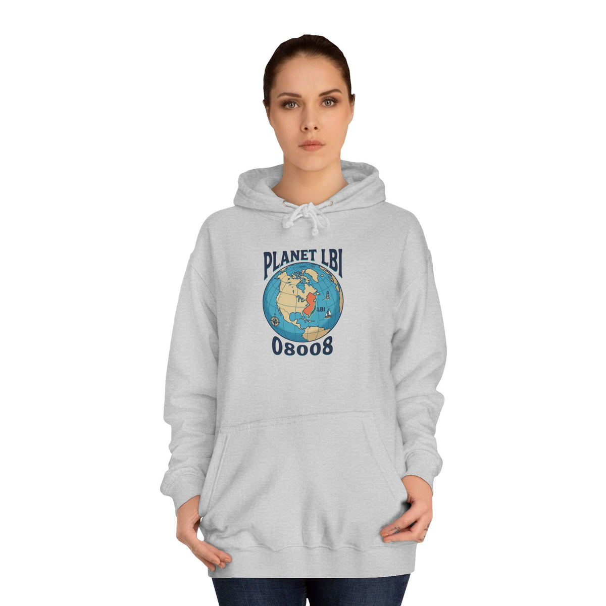 Planet LBI Hoodie — Earth Graphic Eco-Friendly Sweatshirt