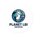 Planet LBI 08008 Round Sticker — Globe Logo Waterproof Laptop Sticker
