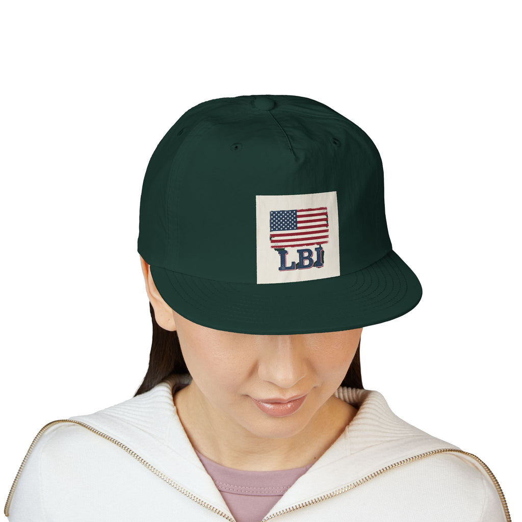 AMERICAN FLAG LBI  Embroidered Globe Baseball Hat