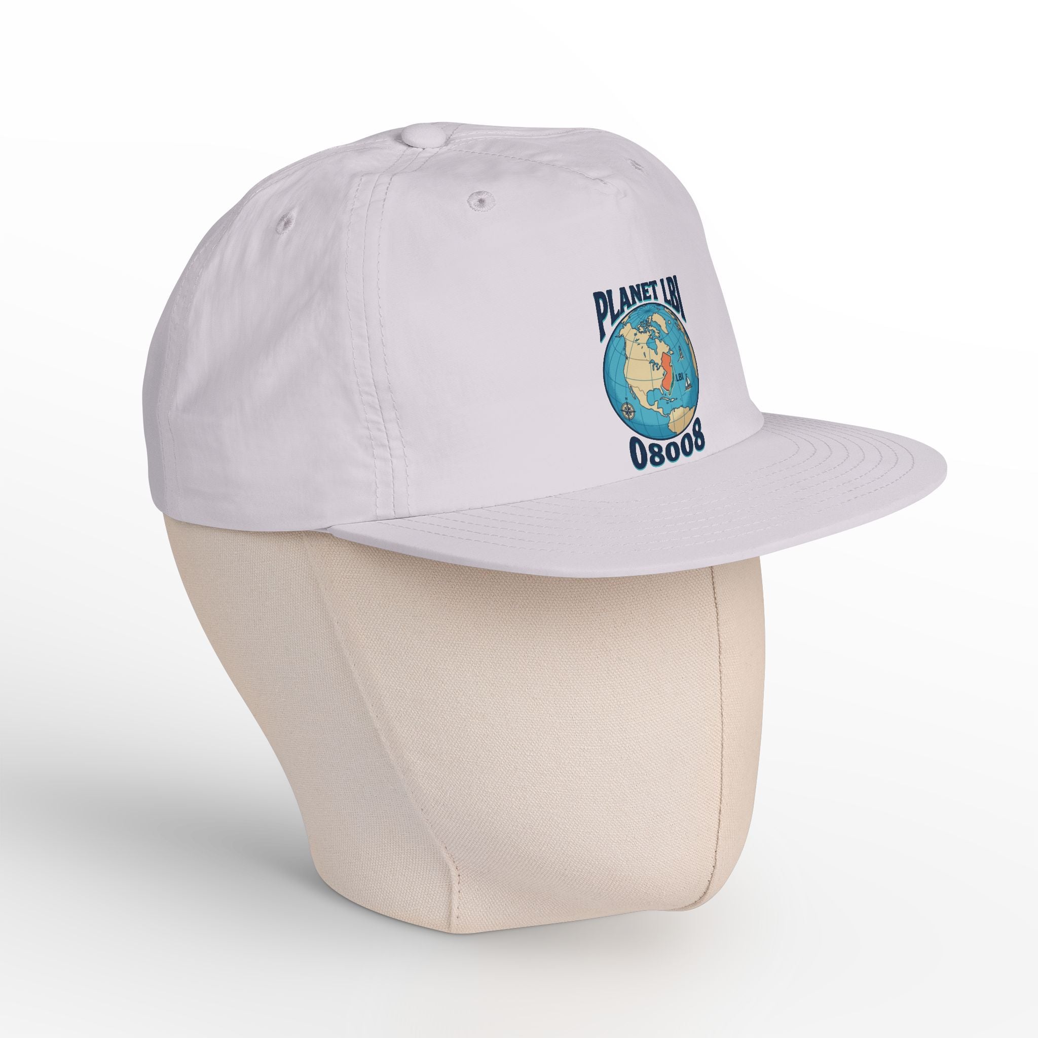 Planet LBI 08008 NJ Embroidered Globe Baseball Hat