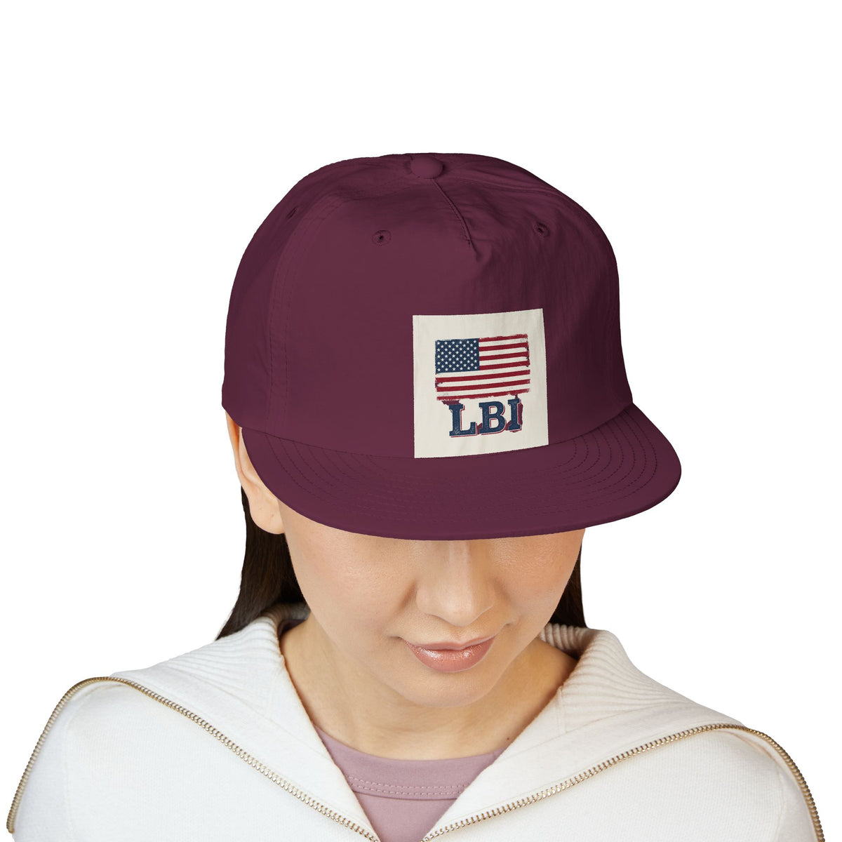 AMERICAN FLAG LBI  Embroidered Globe Baseball Hat