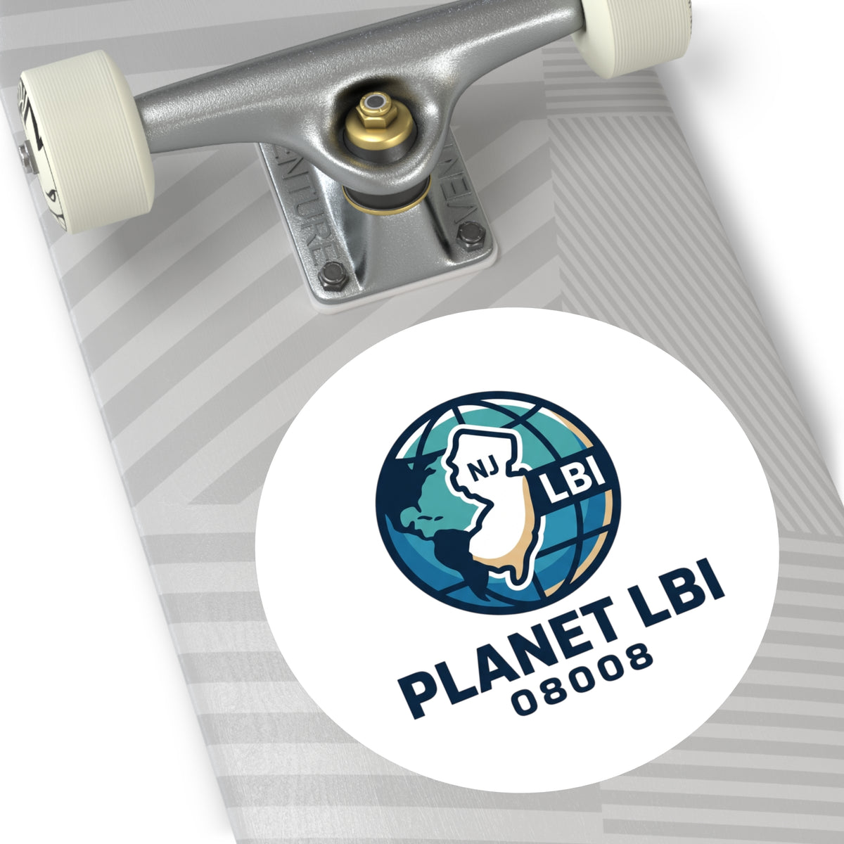 Planet LBI 08008 Round Sticker — Globe Logo Waterproof Laptop Sticker