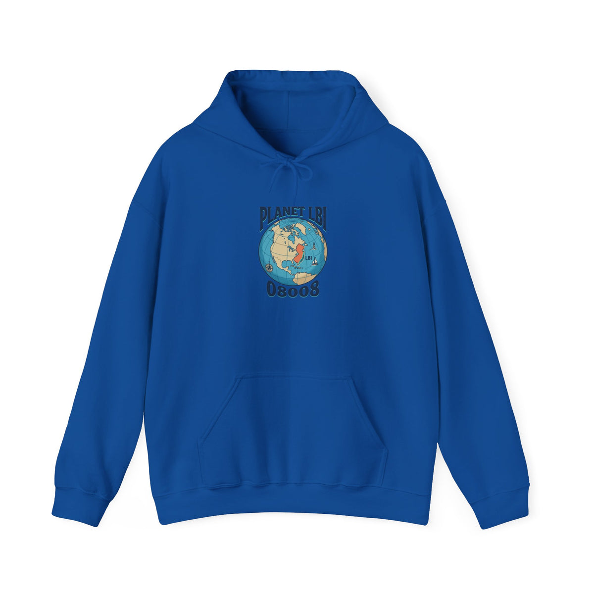 Planet LBI Trademarked Hoodie with 08008 NJ