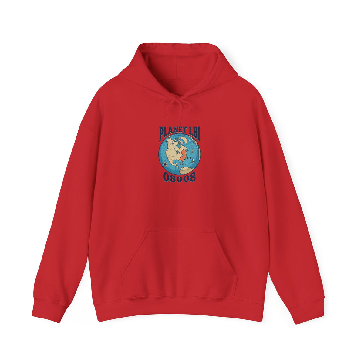 Planet LBI Trademarked Hoodie with 08008 NJ