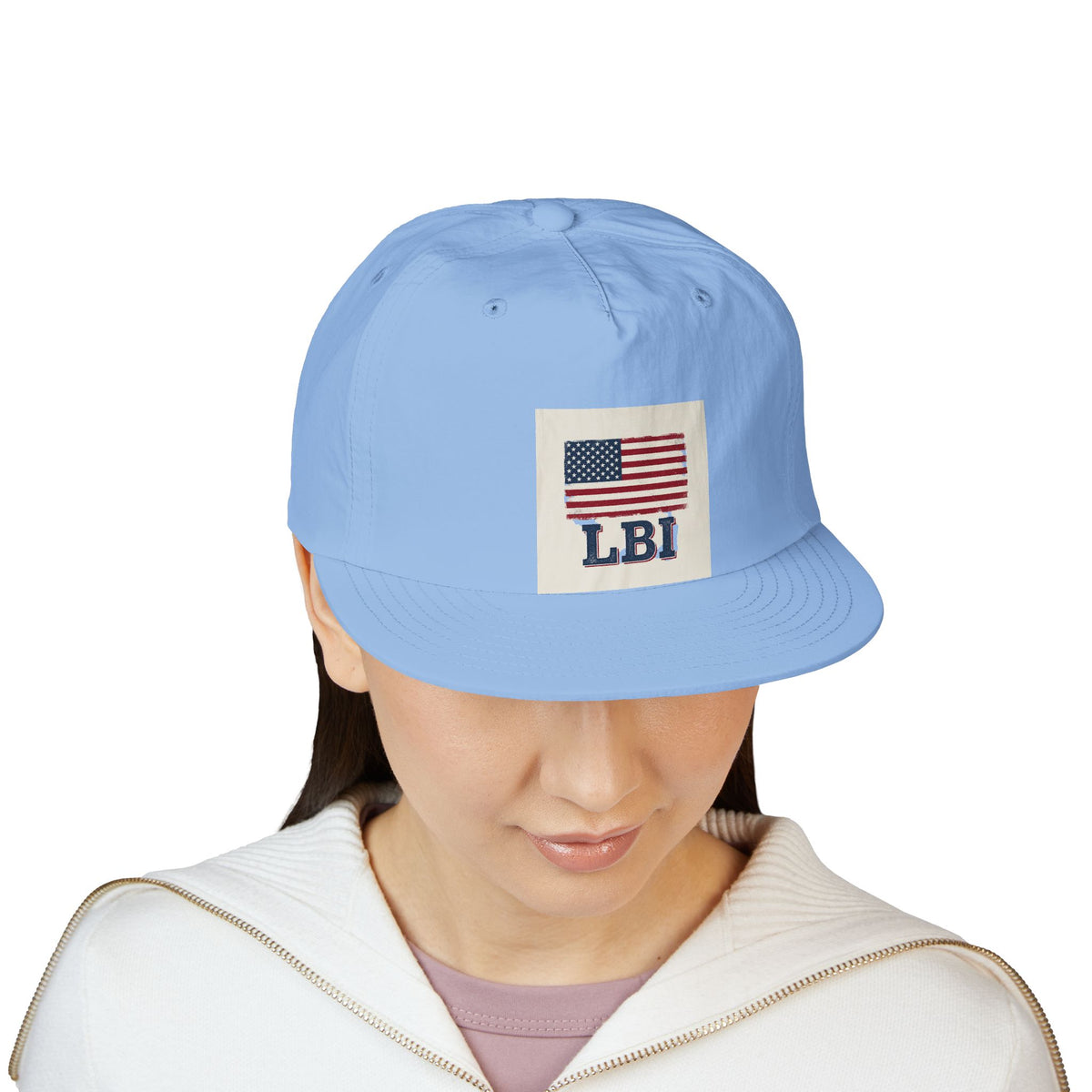 AMERICAN FLAG LBI  Embroidered Globe Baseball Hat