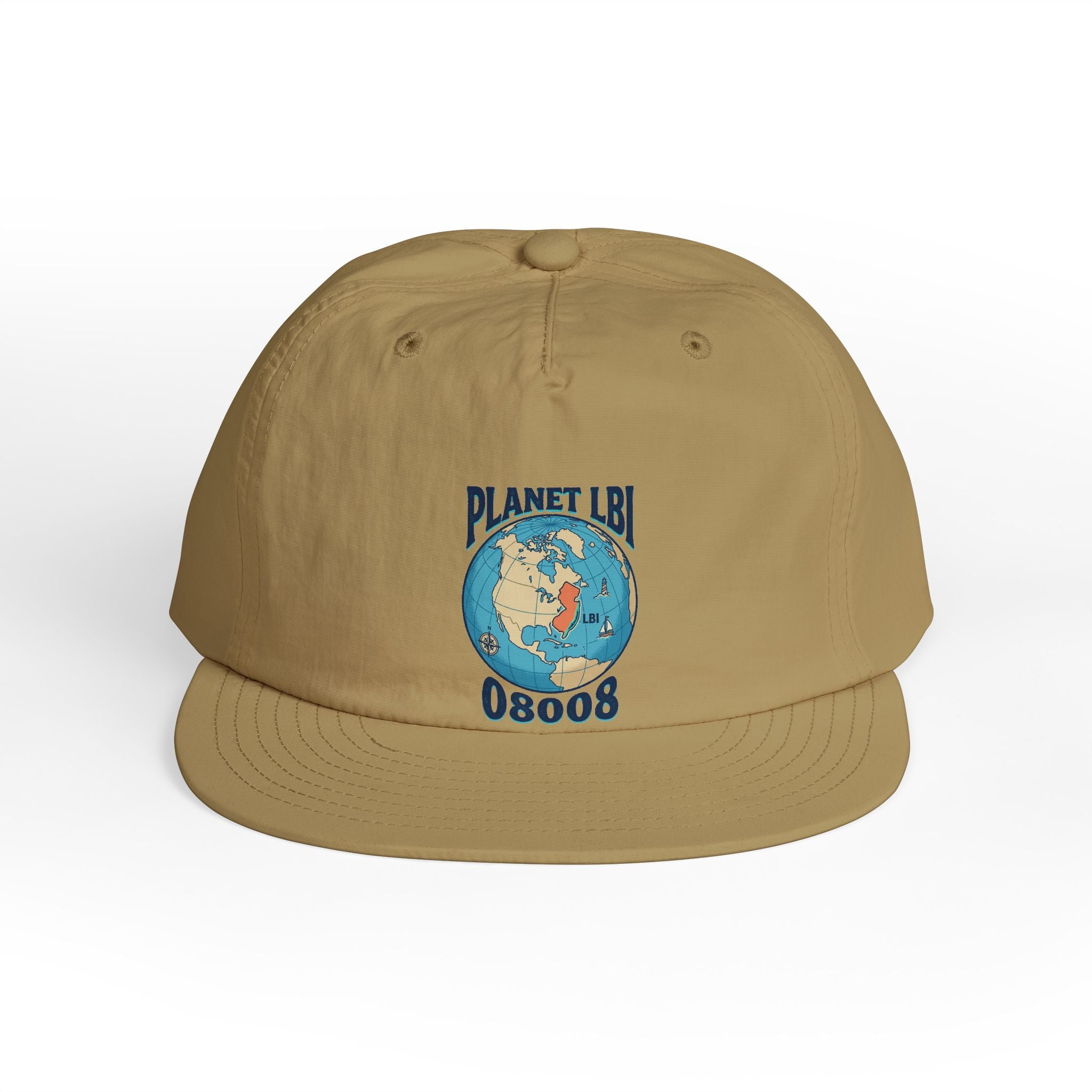 Planet LBI 08008 NJ Embroidered Globe Baseball Hat