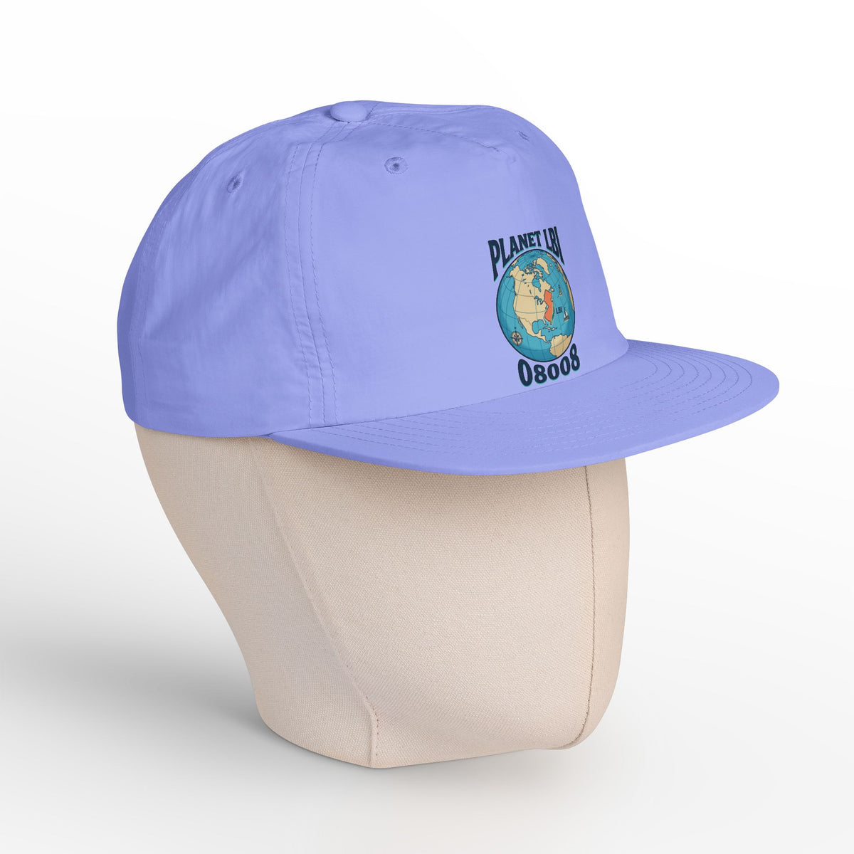 Planet LBI Trademarked  08008 NJ Embroidered Globe Baseball Hat