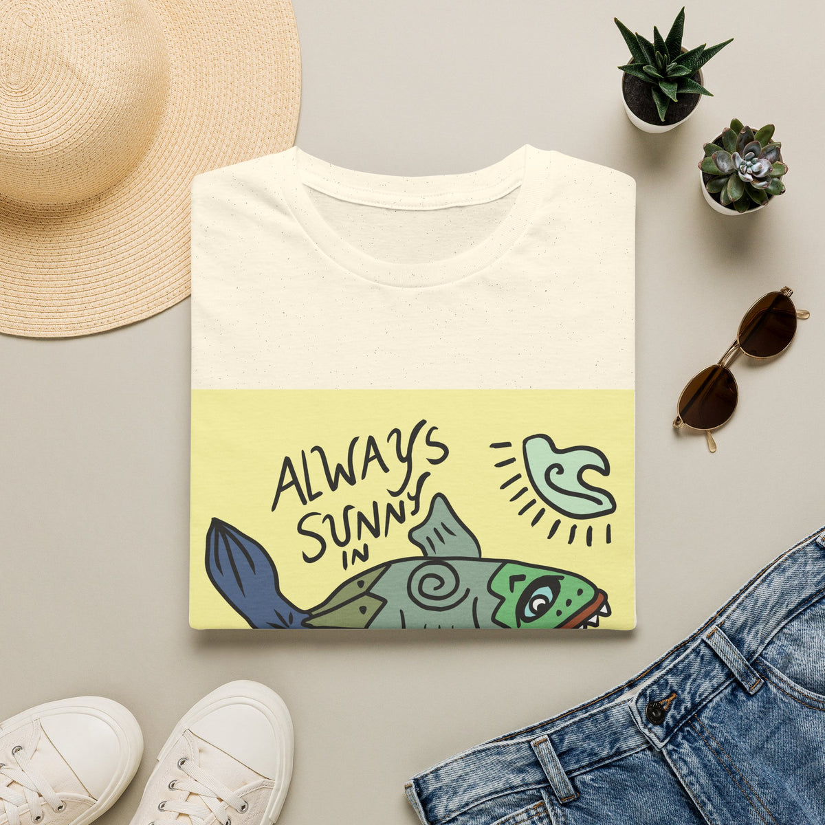 Always Sunny in LBI T-Shirt — Beachy Fish Graphic Tee