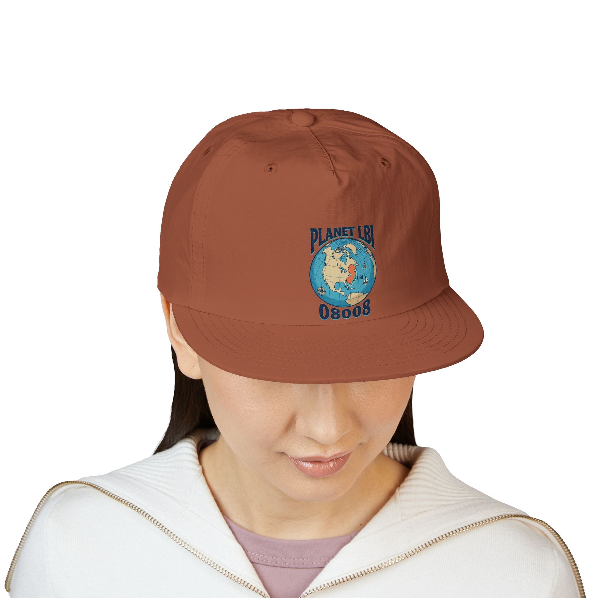 Planet LBI 08008 NJ Embroidered Globe Baseball Hat