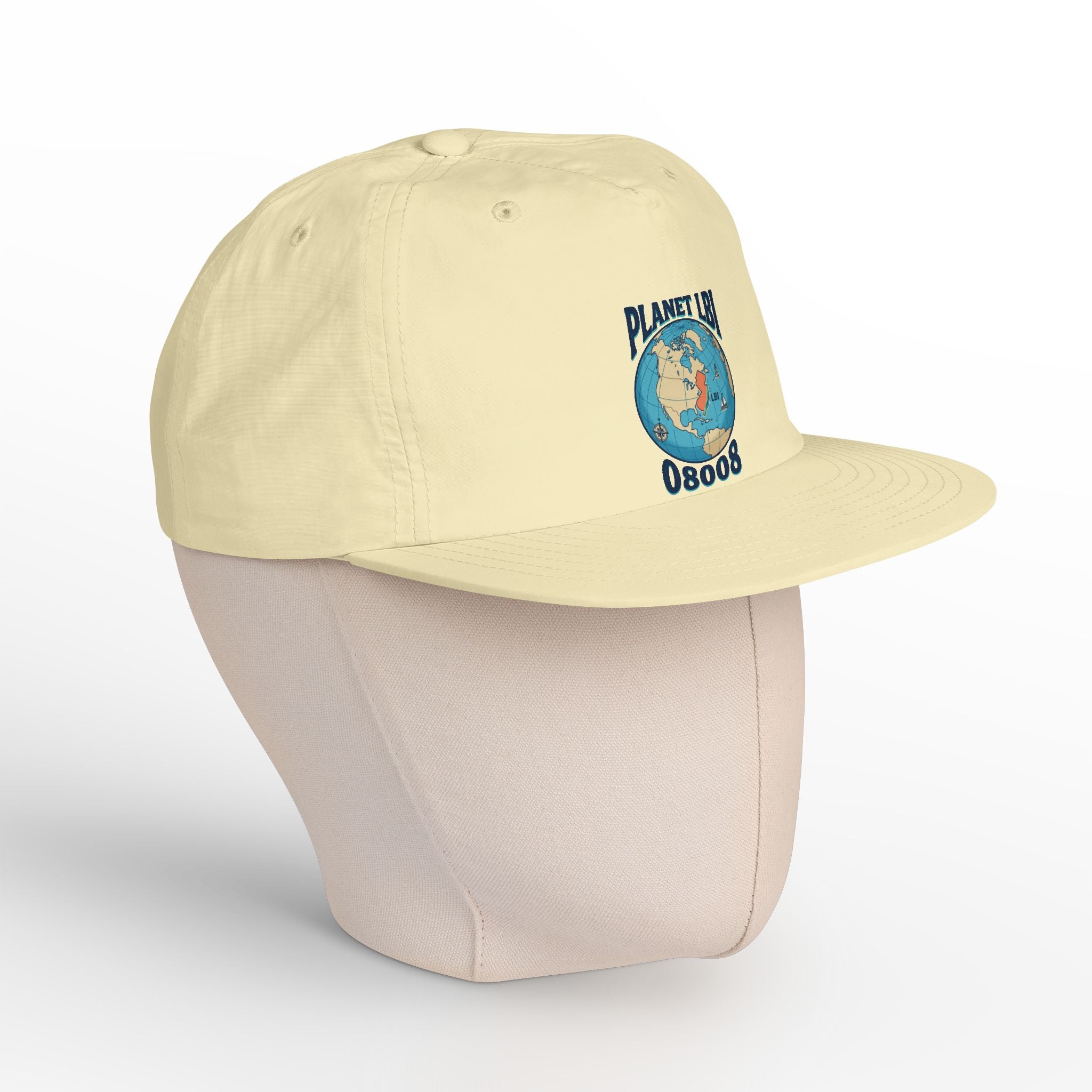 Planet LBI 08008 NJ Embroidered Globe Baseball Hat
