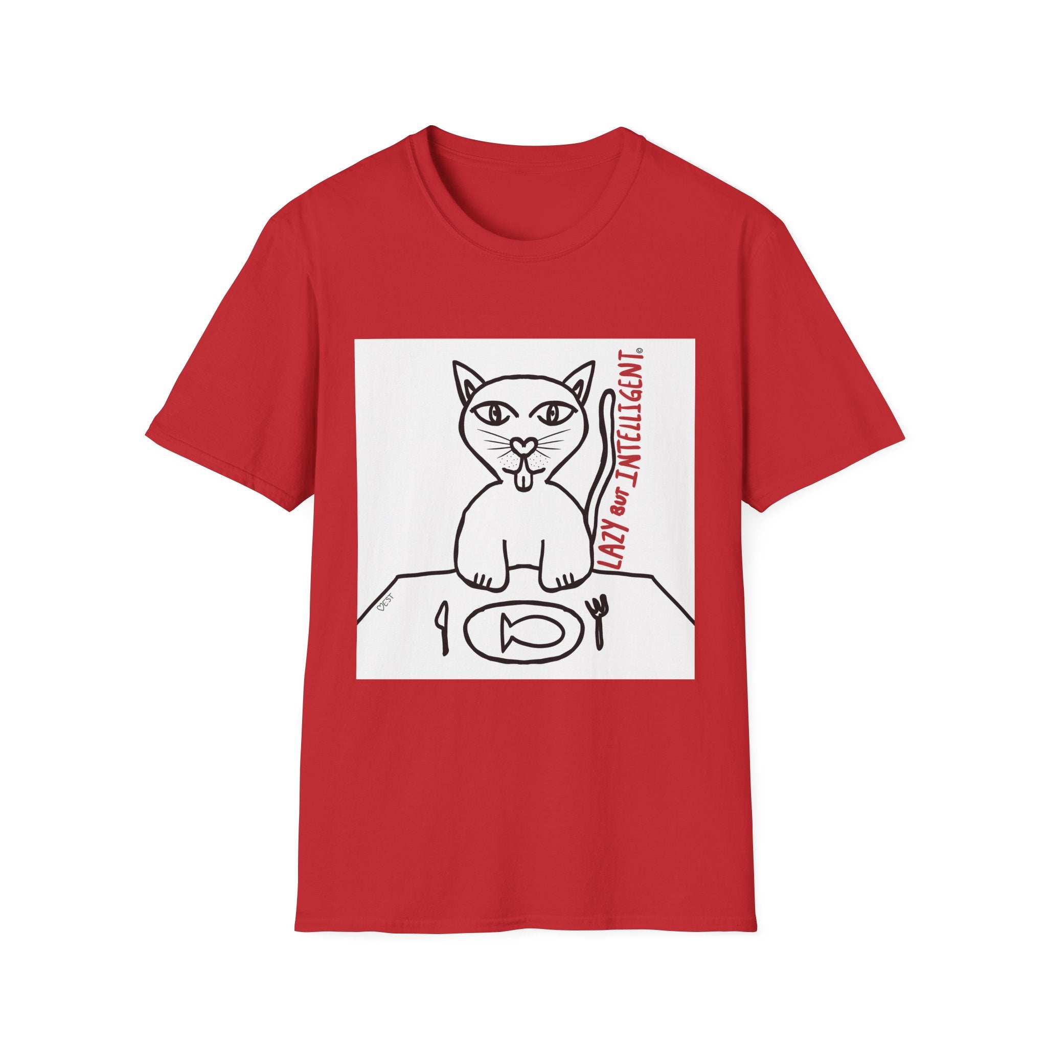 Funny Cat "Lazy But Intelligent" T-Shirt — Humorous Graphic Tee