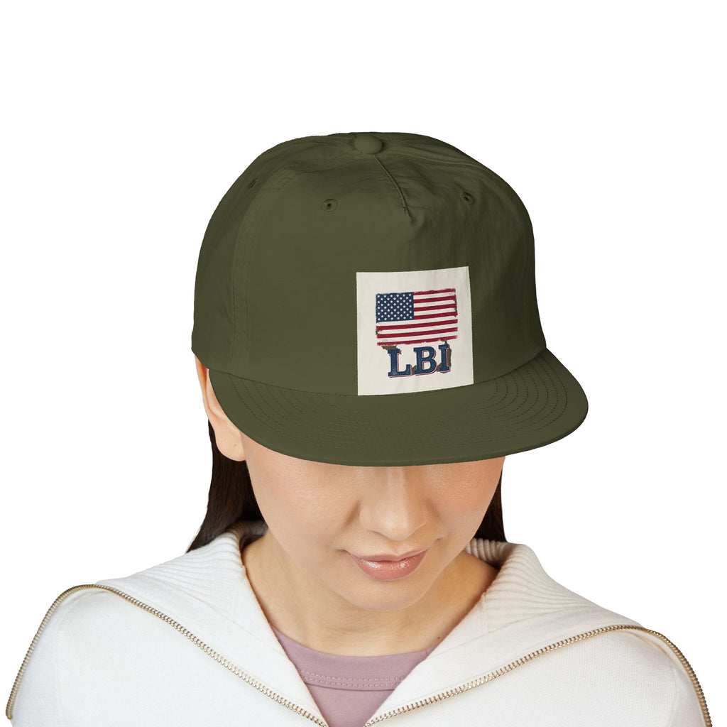 AMERICAN FLAG LBI  Embroidered Globe Baseball Hat