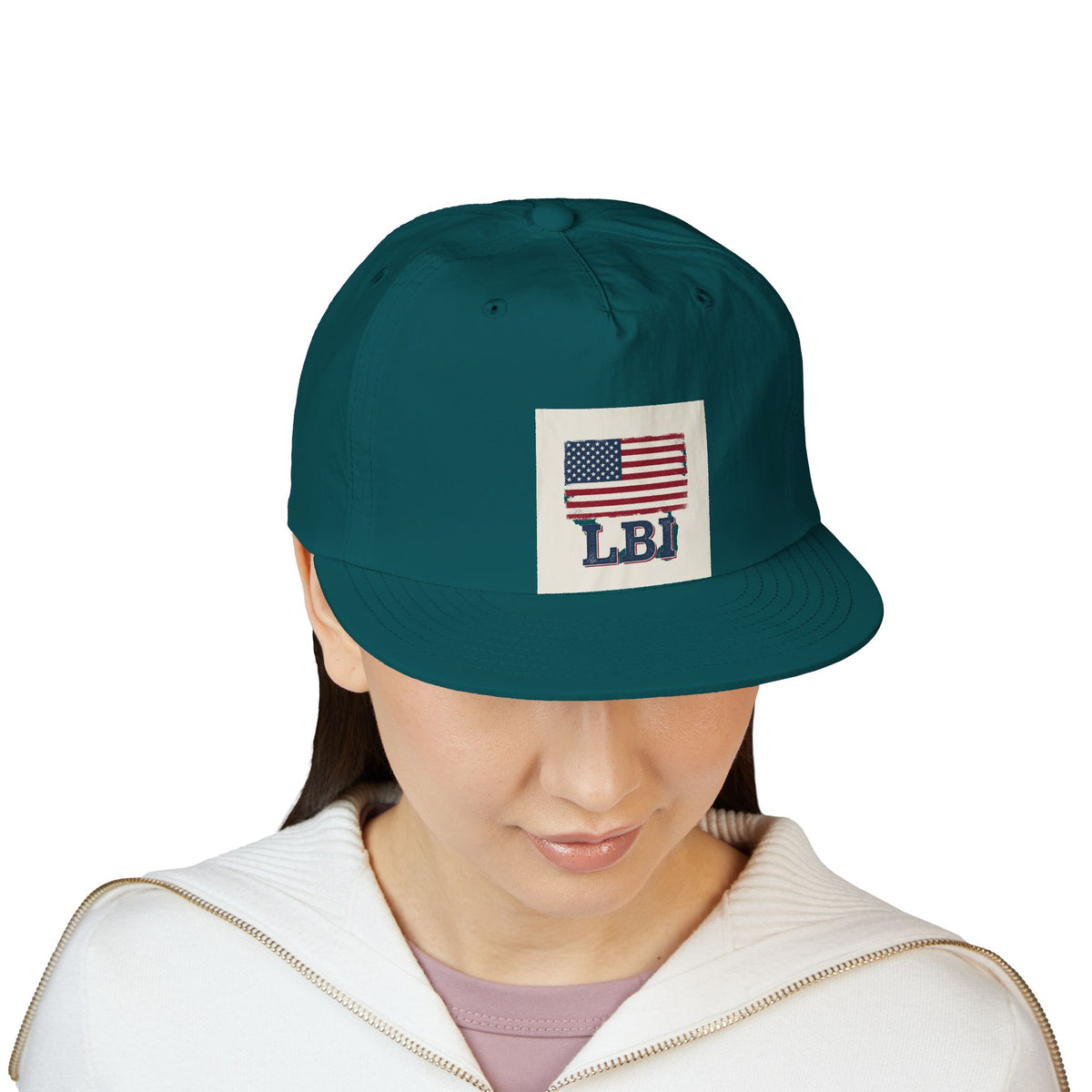 AMERICAN FLAG LBI  Embroidered Globe Baseball Hat