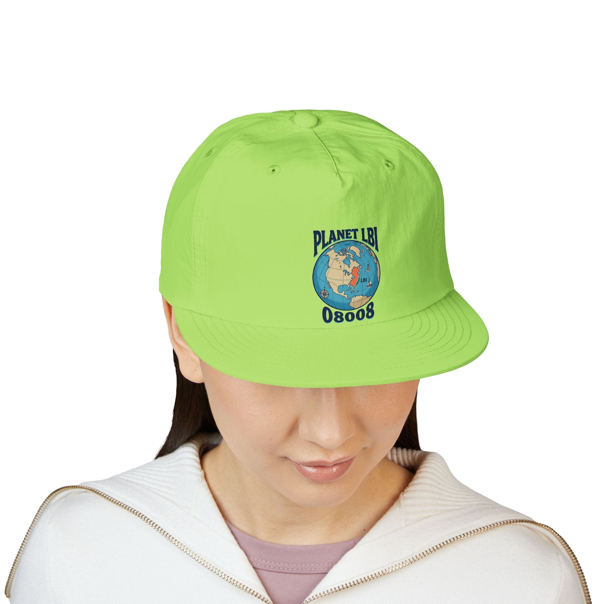 Planet LBI 08008 NJ Embroidered Globe Baseball Hat