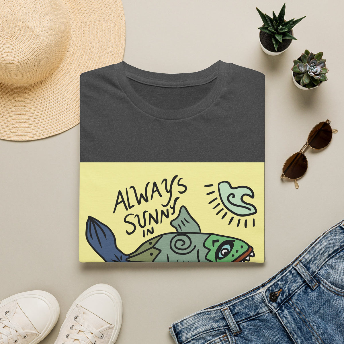 Always Sunny in LBI T-Shirt — Beachy Fish Graphic Tee
