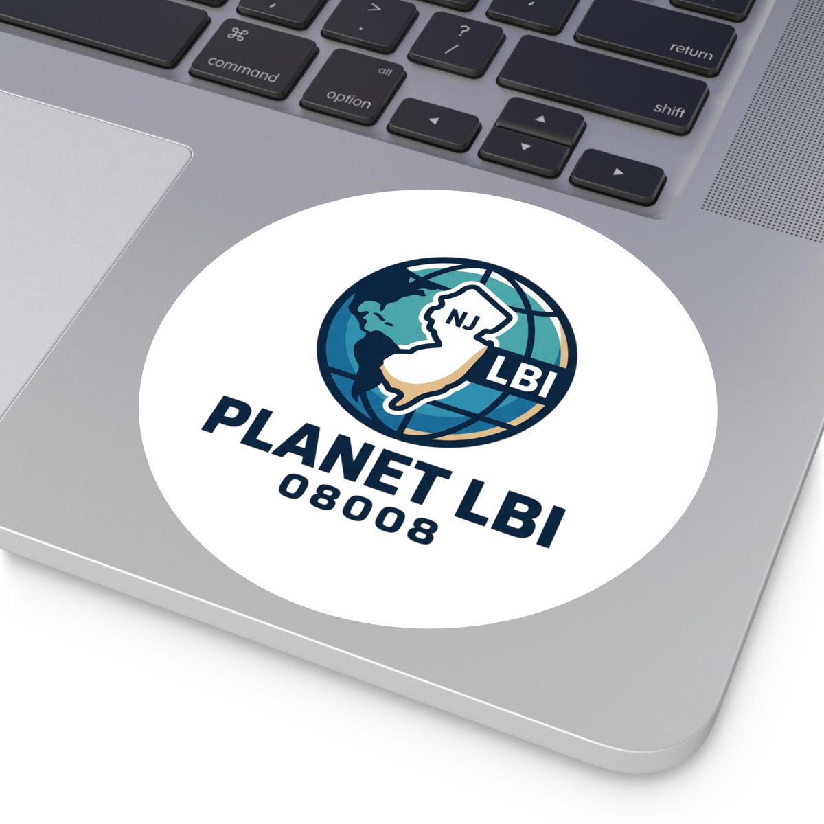 Planet LBI 08008 Round Sticker — Globe Logo Waterproof Laptop Sticker