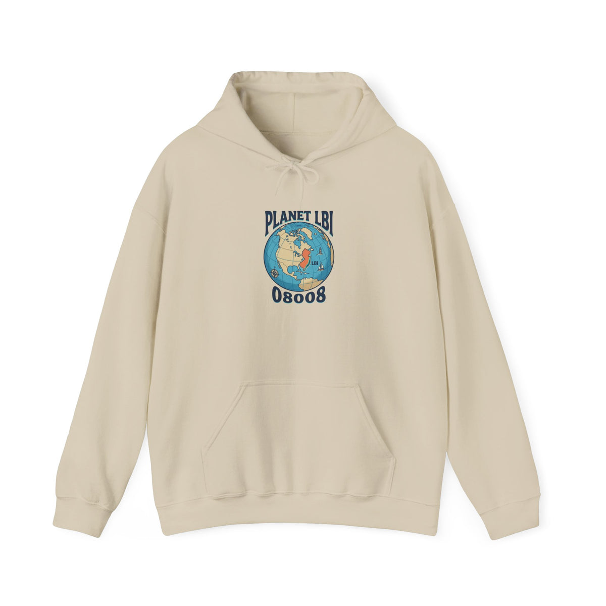 Planet LBI Trademarked Hoodie with 08008 NJ