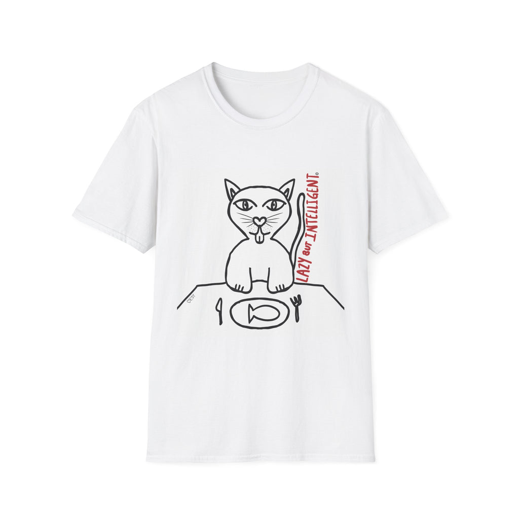 Funny Cat "Lazy But Intelligent" T-Shirt — Humorous Graphic Tee