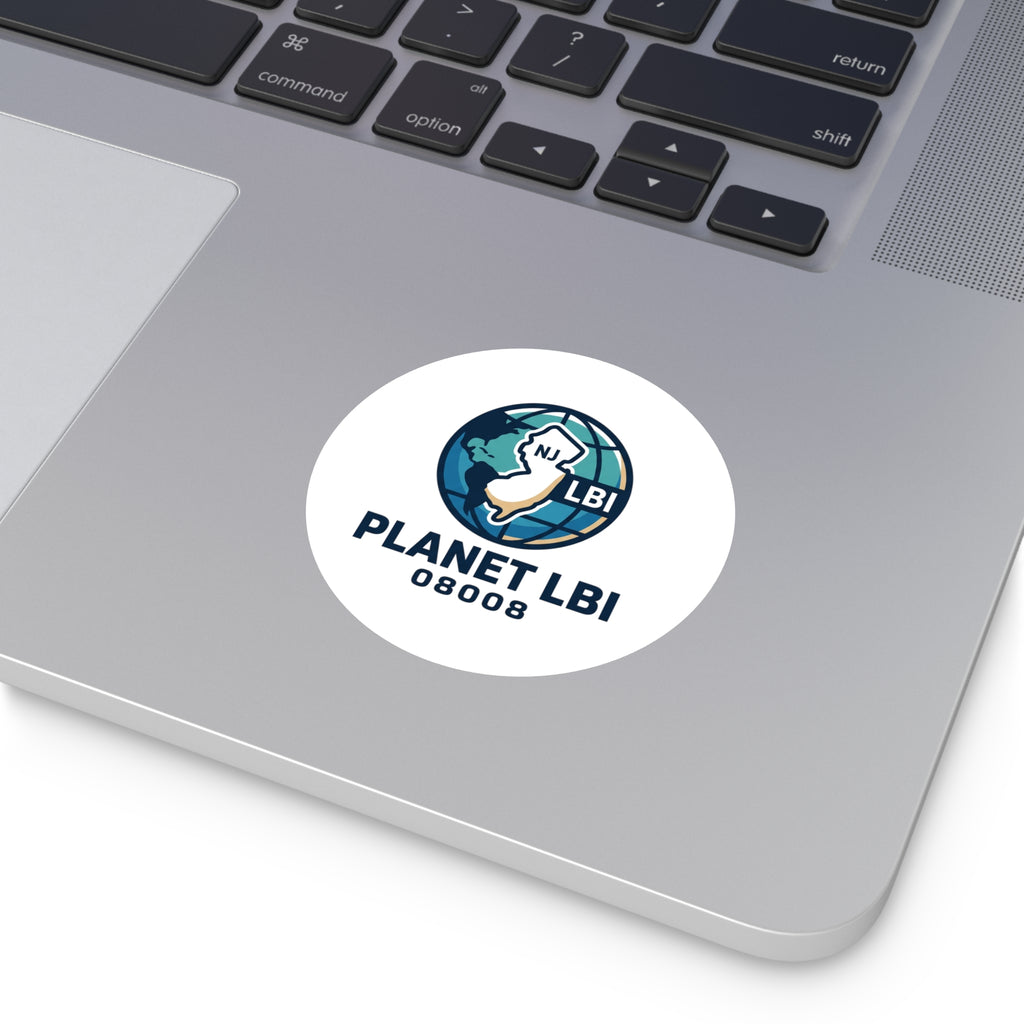 Planet LBI 08008 Round Sticker — Globe Logo Waterproof Laptop Sticker