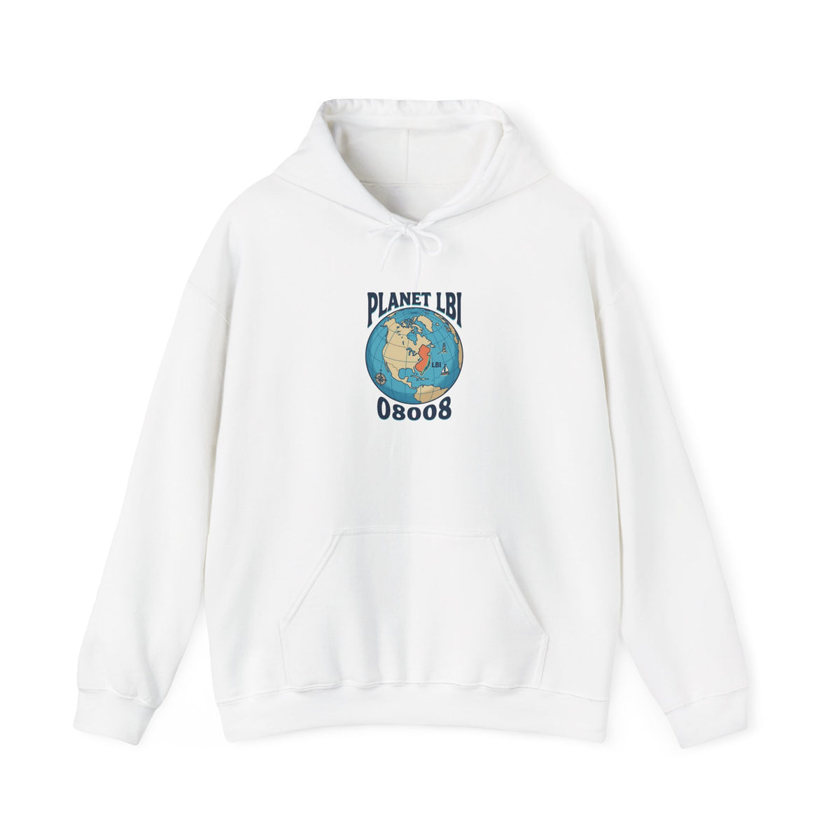 Planet LBI Trademarked Hoodie with 08008 NJ