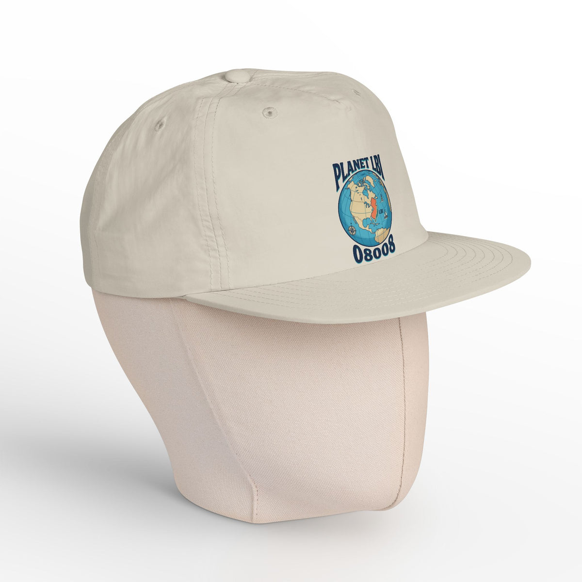 Planet LBI Trademarked  08008 NJ Embroidered Globe Baseball Hat
